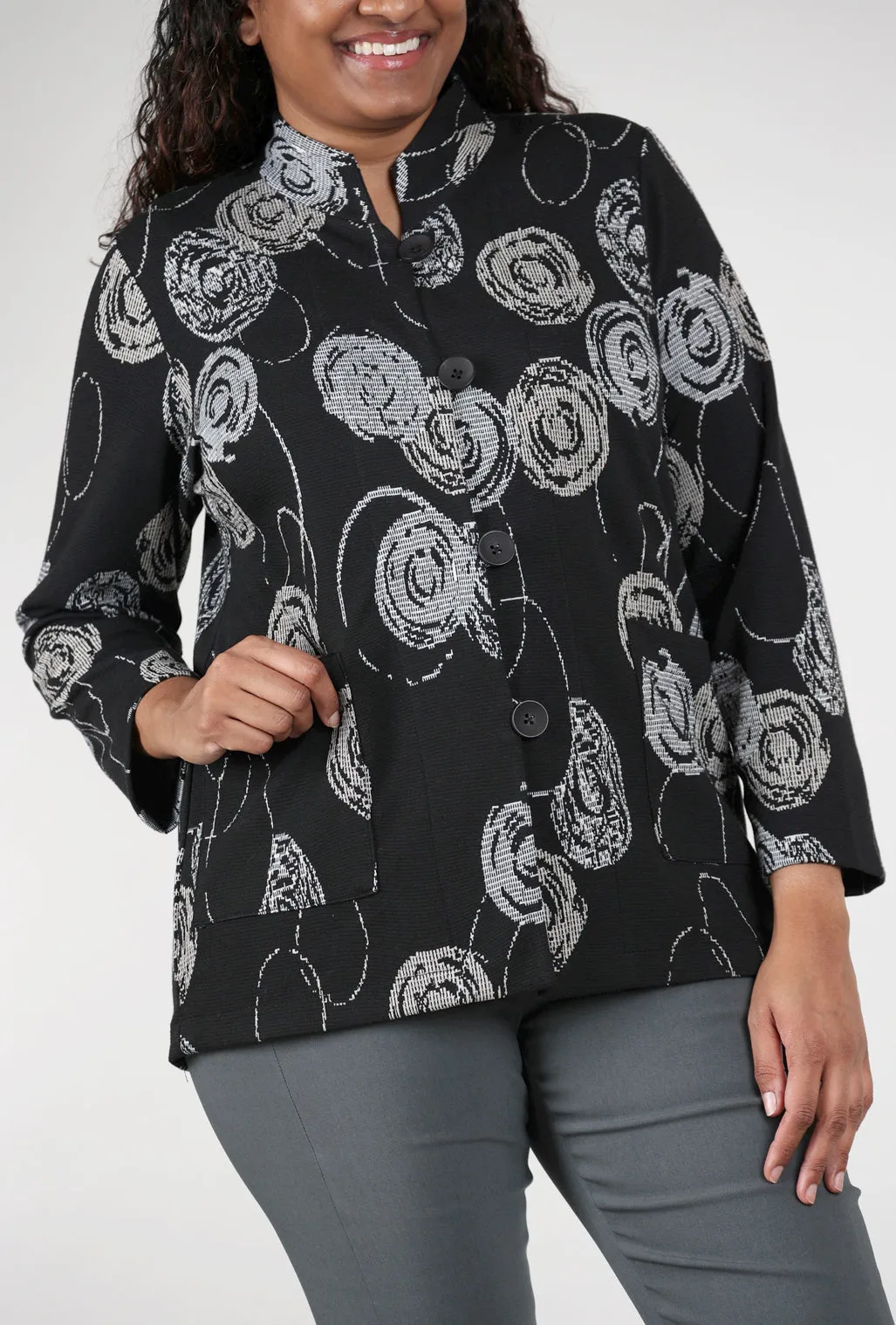 Motion Comfort Tech Jacquard Jenny Jacket, Black/Tan