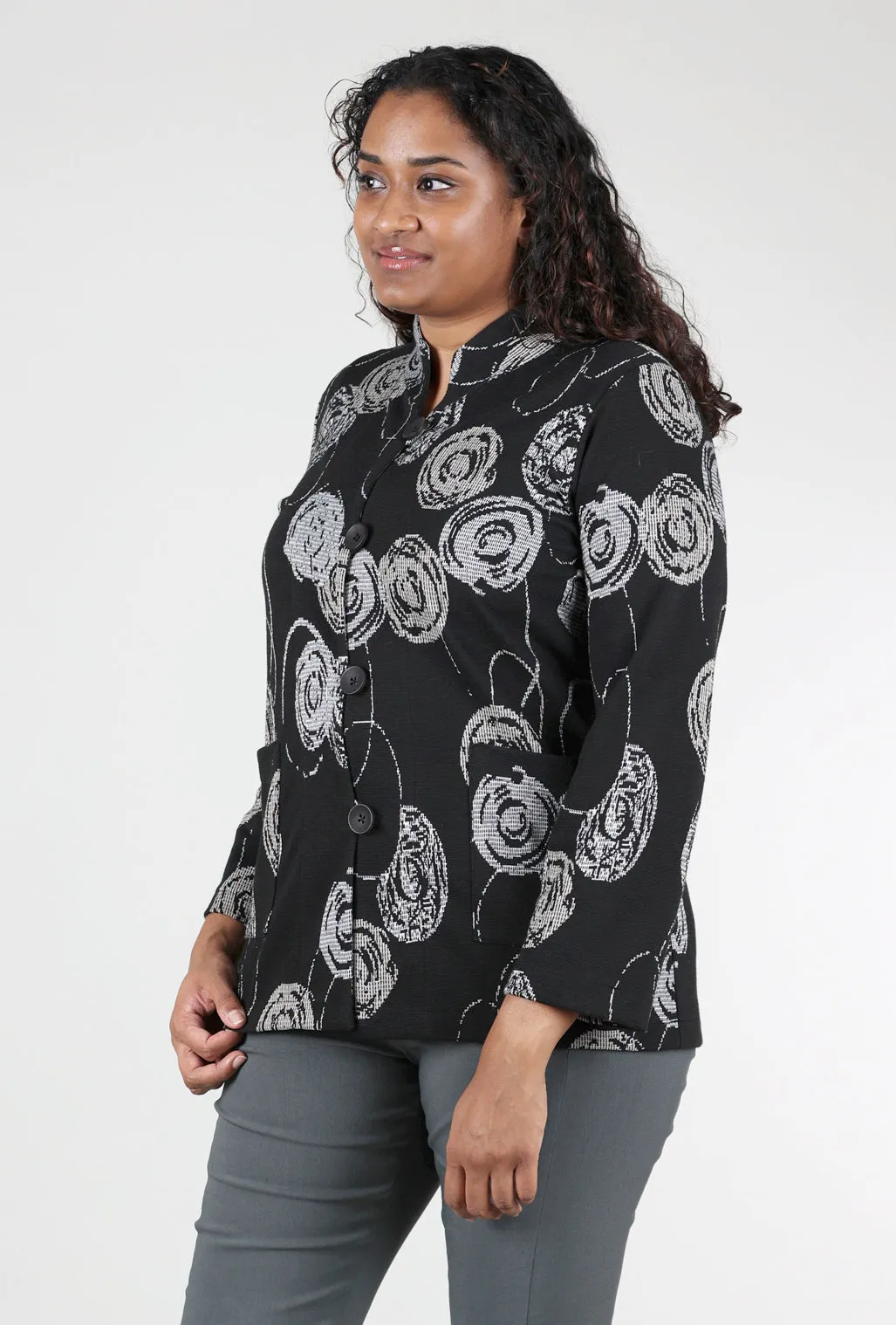 Motion Comfort Tech Jacquard Jenny Jacket, Black/Tan