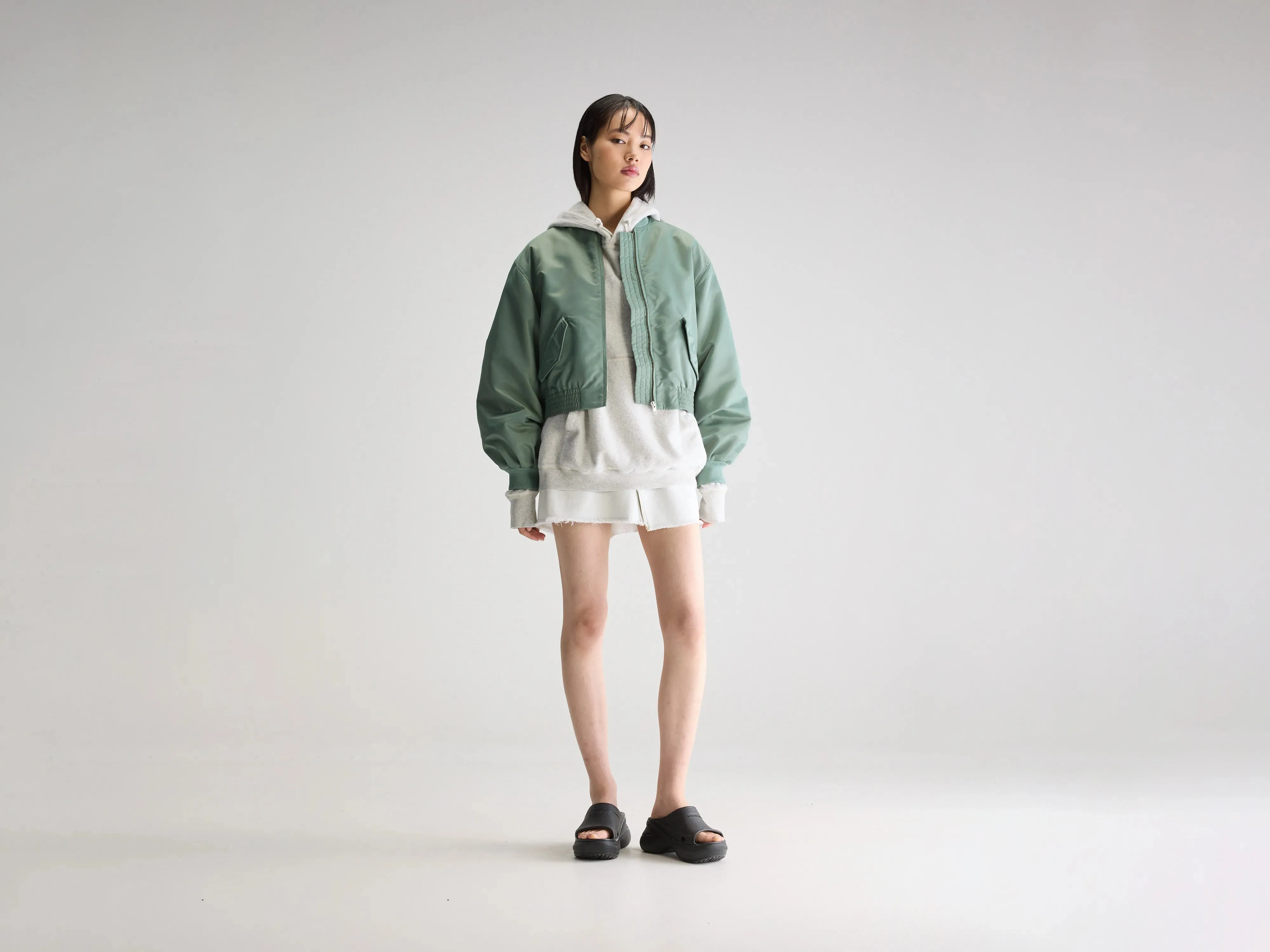 Neutral Style Easy Fit Hiko bomber jacket (251 / W / EUCALYPTUS)