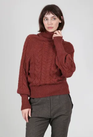 Comfortable sweater for lounging Muffo Cable-Knit Sweater, Terracotta