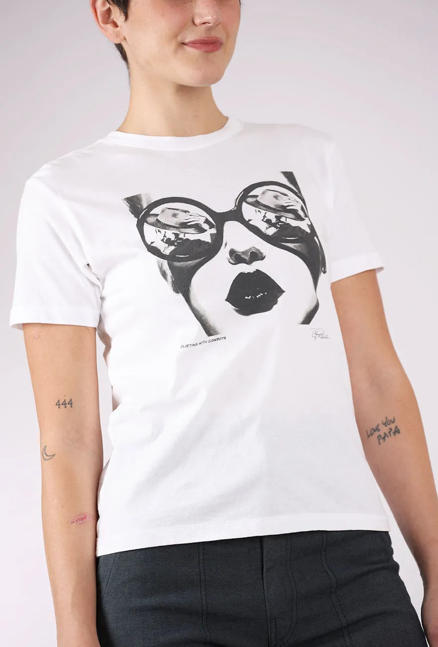 Mushie Tee, White/Flirting with Cowboys High-quality and reliable