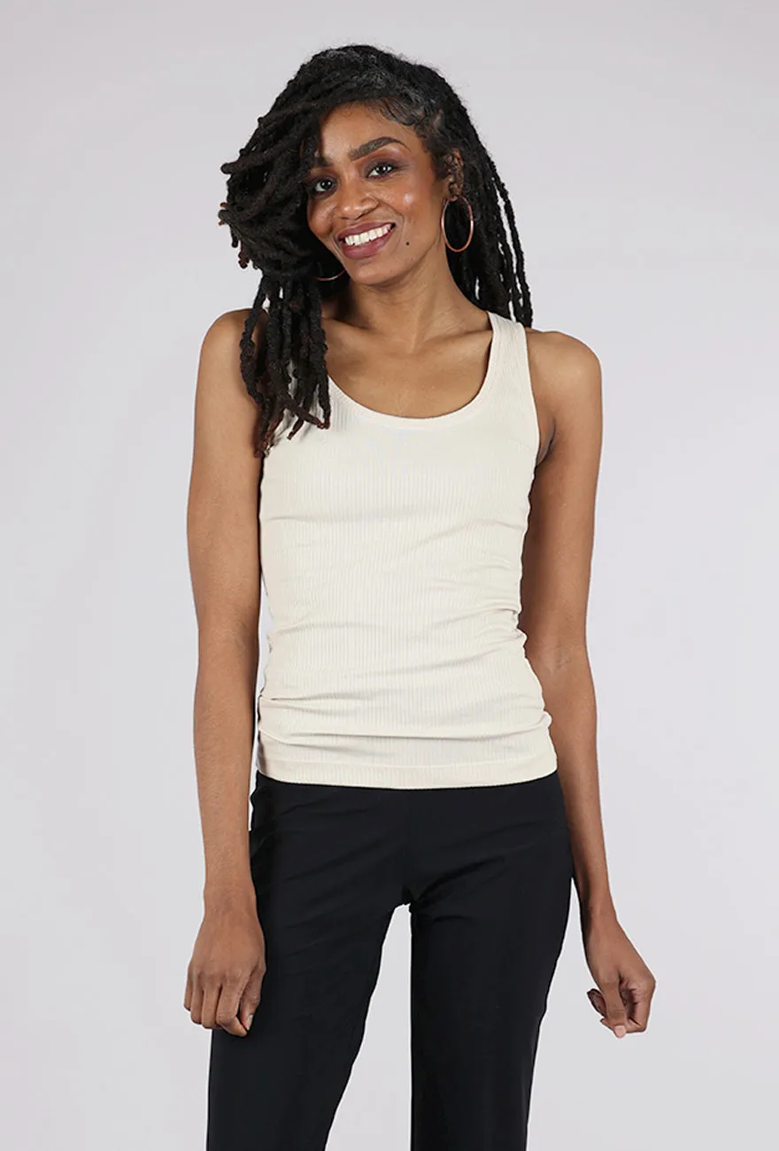 Naibu Rib Tank, Ivory Matte Look