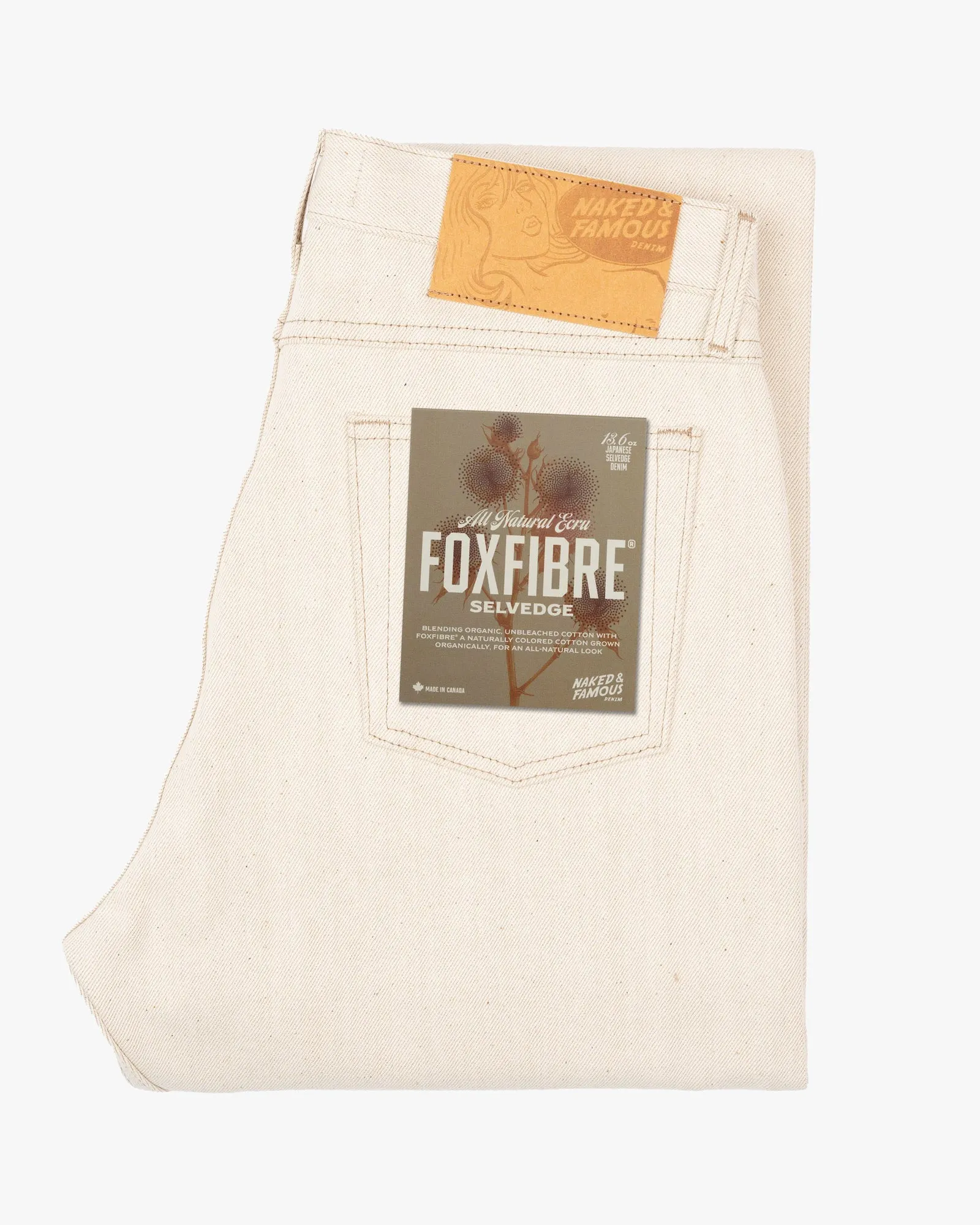 Naked & Famous Denim True Guy Regular Straight Mens Jeans - All Natural Ecru Foxfibre Selvedge | Naked & Famous Denim Jeans | JEANSTORE