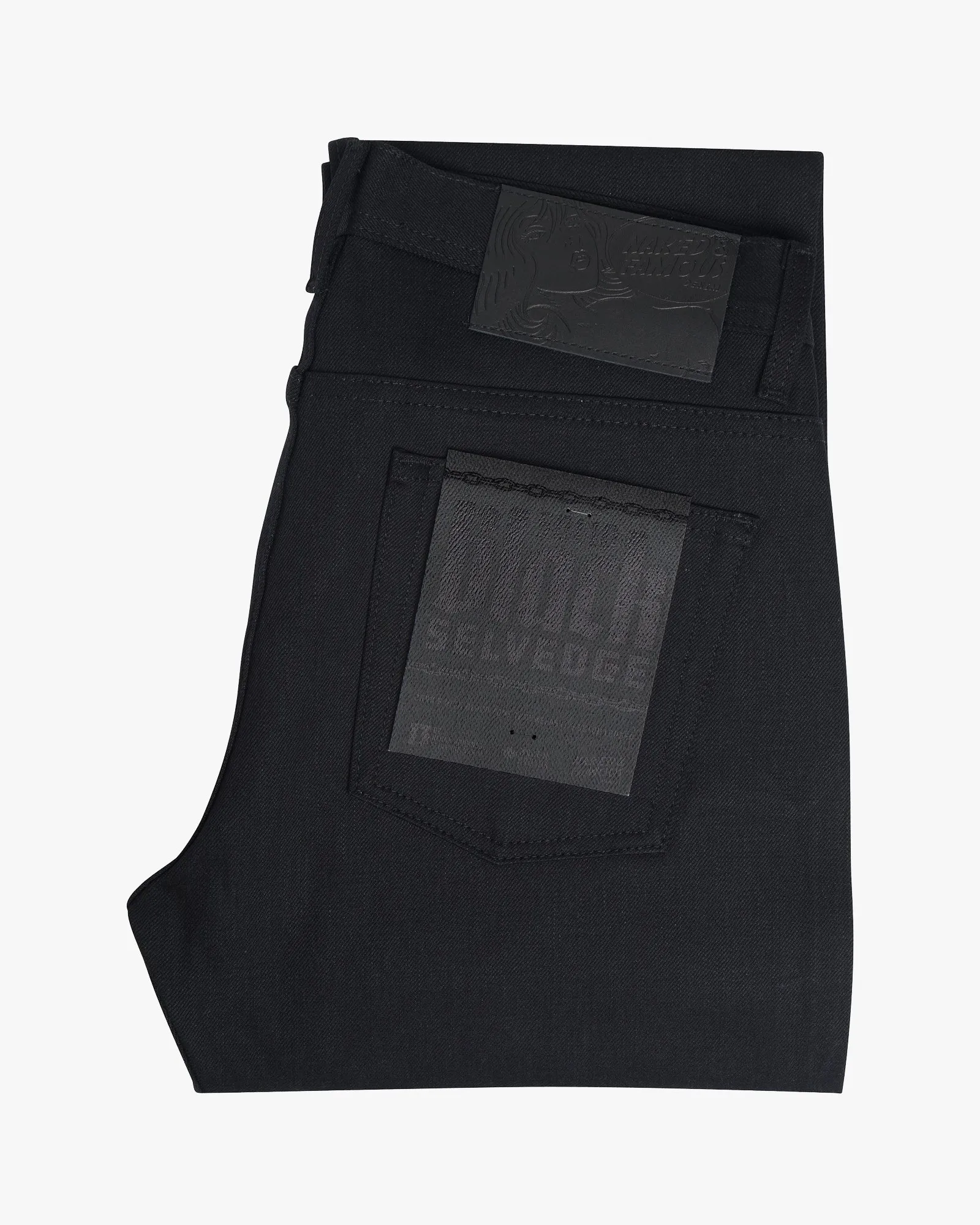 Naked & Famous Denim Weird Guy Regular Tapered Mens Jeans - Solid Black Selvedge | Naked & Famous Denim Jeans | JEANSTORE