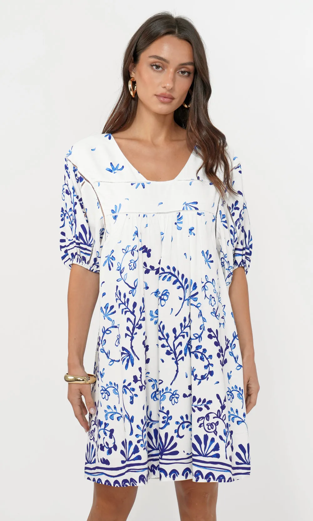 Nanci Popover Mini Dress Heavyweight Feel