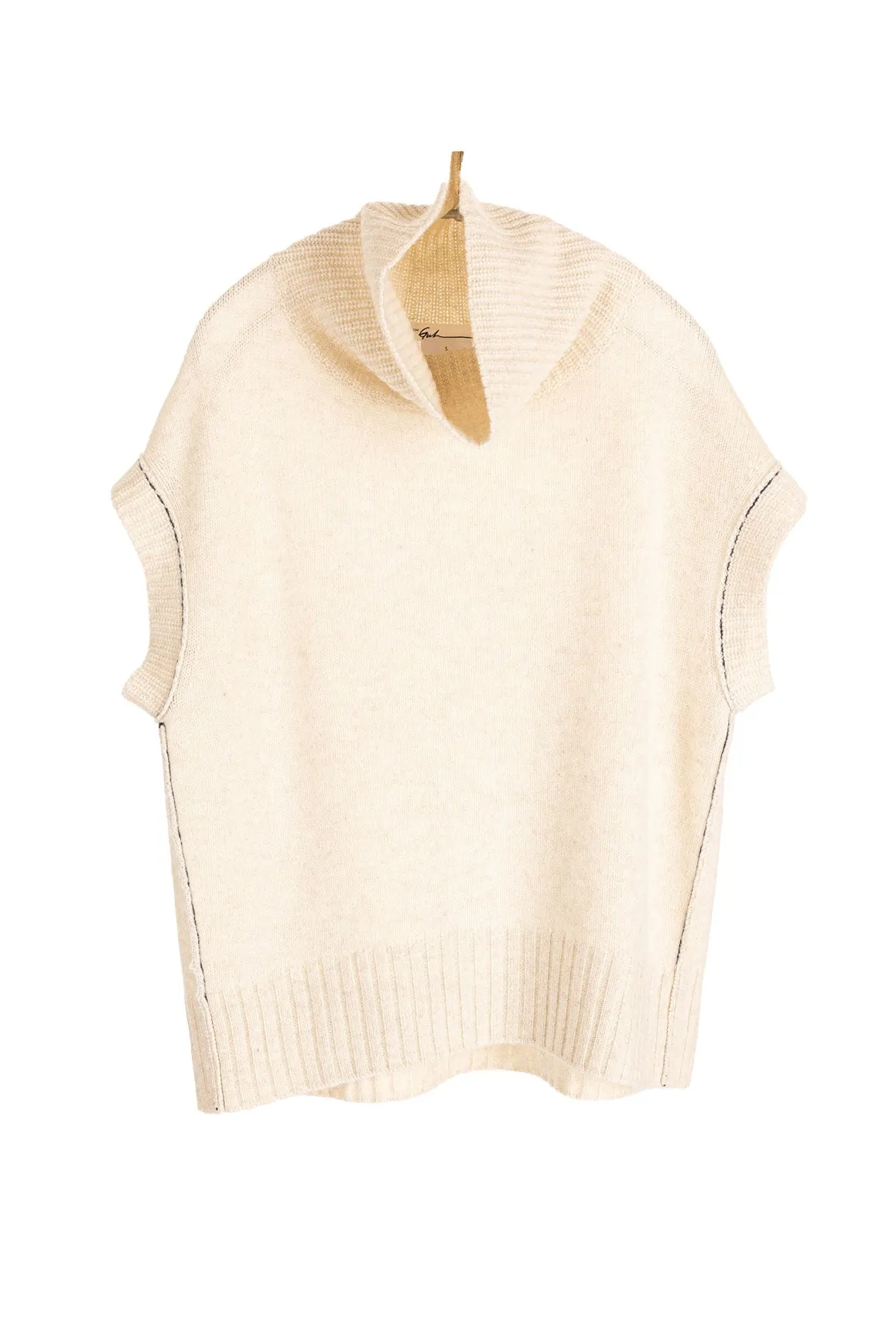 Functional Drape Natural Mock Pullover