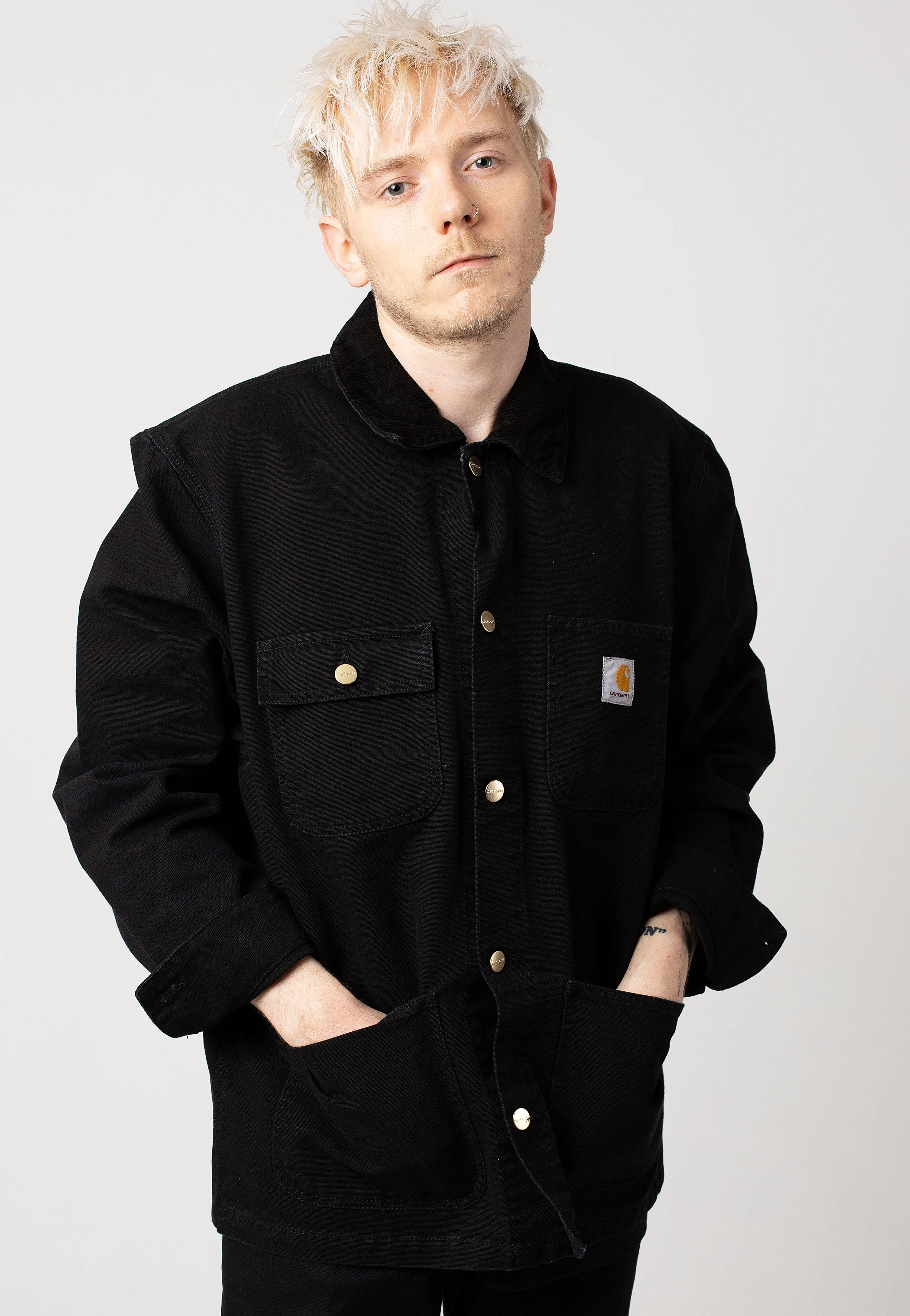 Carhartt WIP - Michigan Aged Canvas Black/Black - Jacket Waterproof Outer Layer