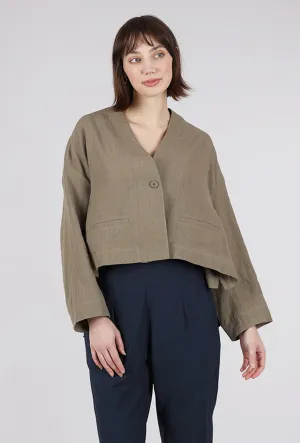 Recognize Collarless Cropped Blazer, Light Umber