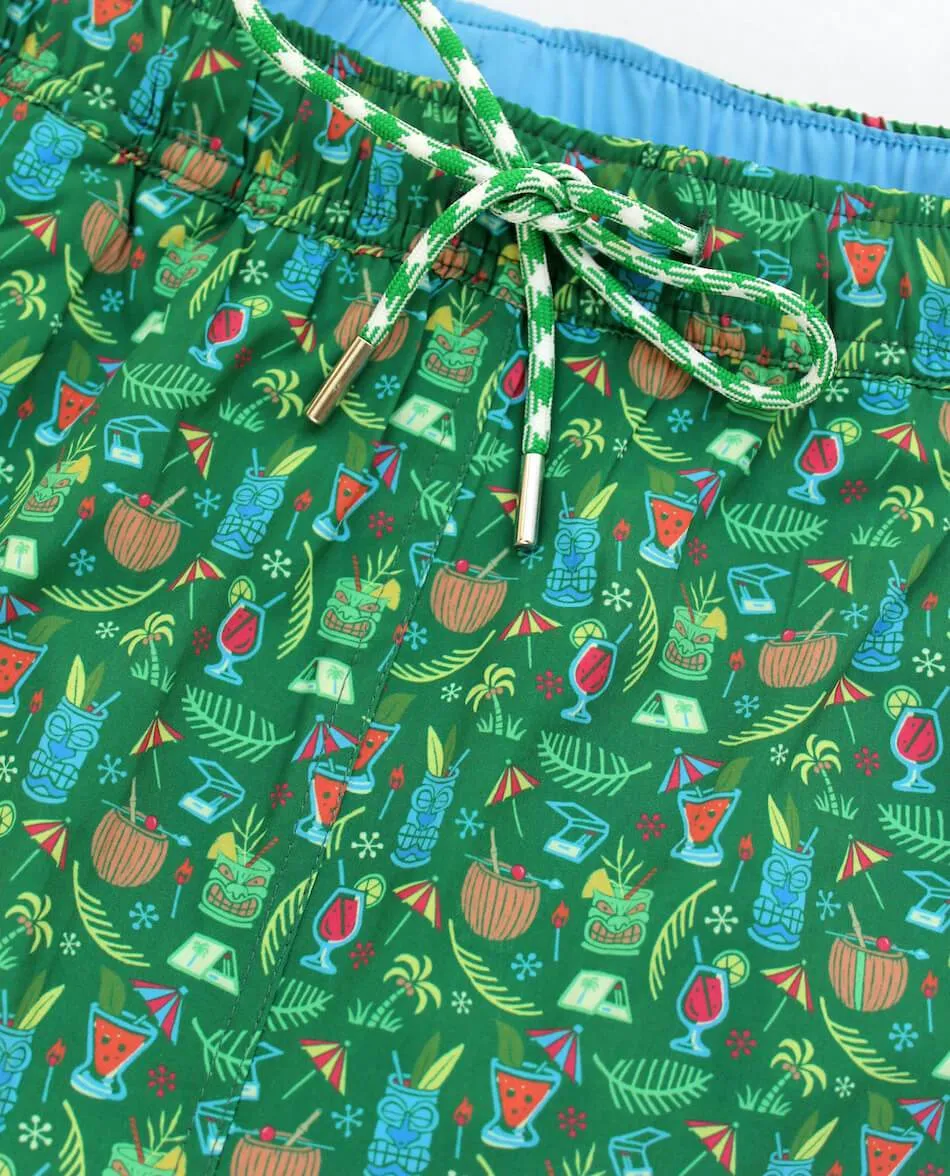 Neutral Color Tiki Happy Hour: Swim Trunks - Green (XL)