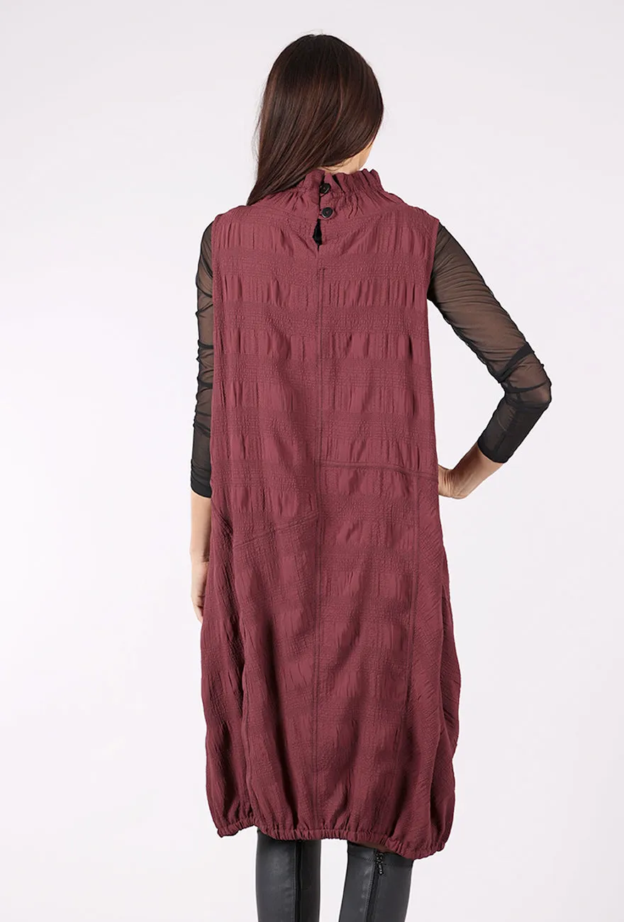 Nice Attires Crinkle Crepe Dress, Burgundy