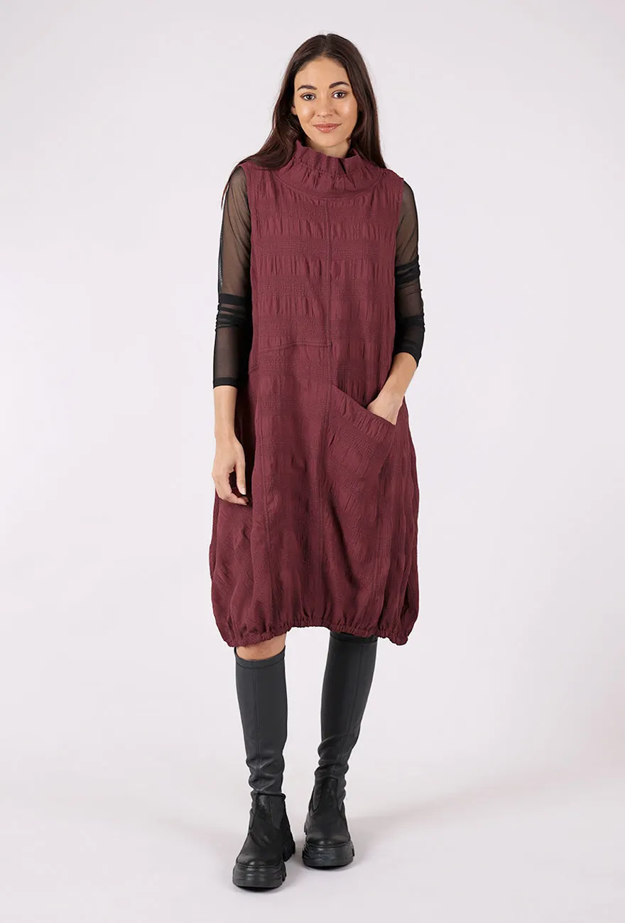 Nice Attires Crinkle Crepe Dress, Burgundy