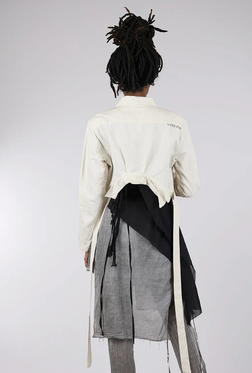 Nissa Denim Jacket, Cream Snap Buttons
