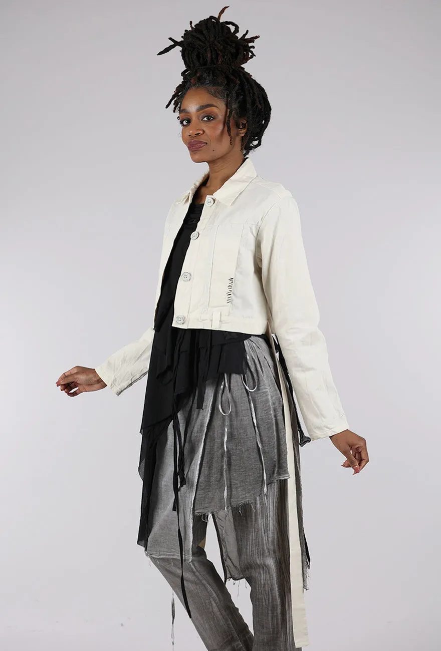Nissa Denim Jacket, Cream Snap Buttons