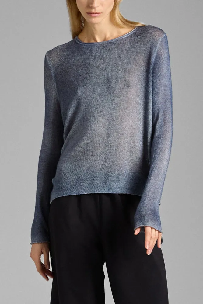 Bicolor Midnight Cashmere Pullover Office Casual