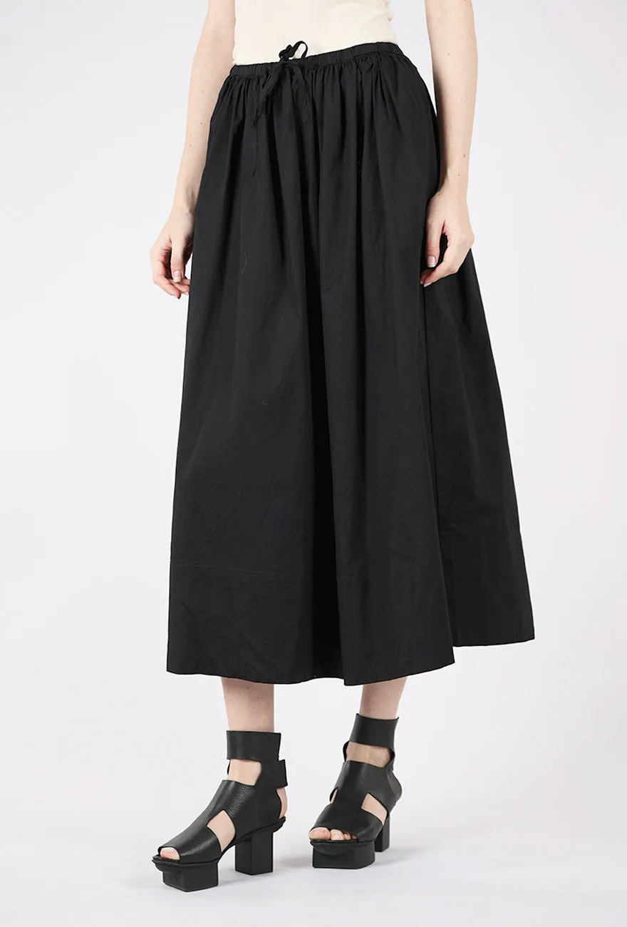 Noelle Poplin Maxi Skirt, Noir Sleek modern