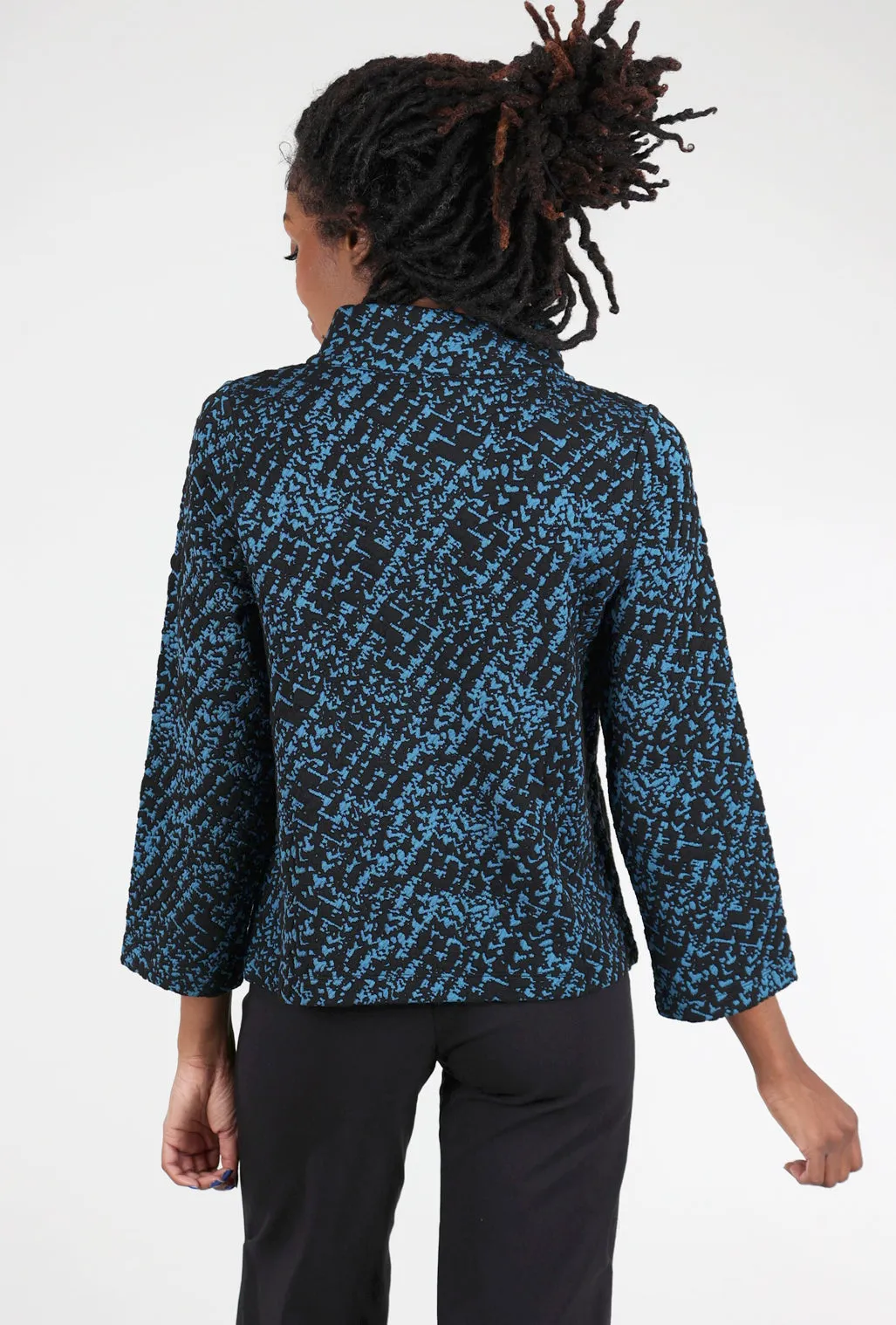 Nouveau Knit Asym Zip Jacket, Ocean Lightweight Packable