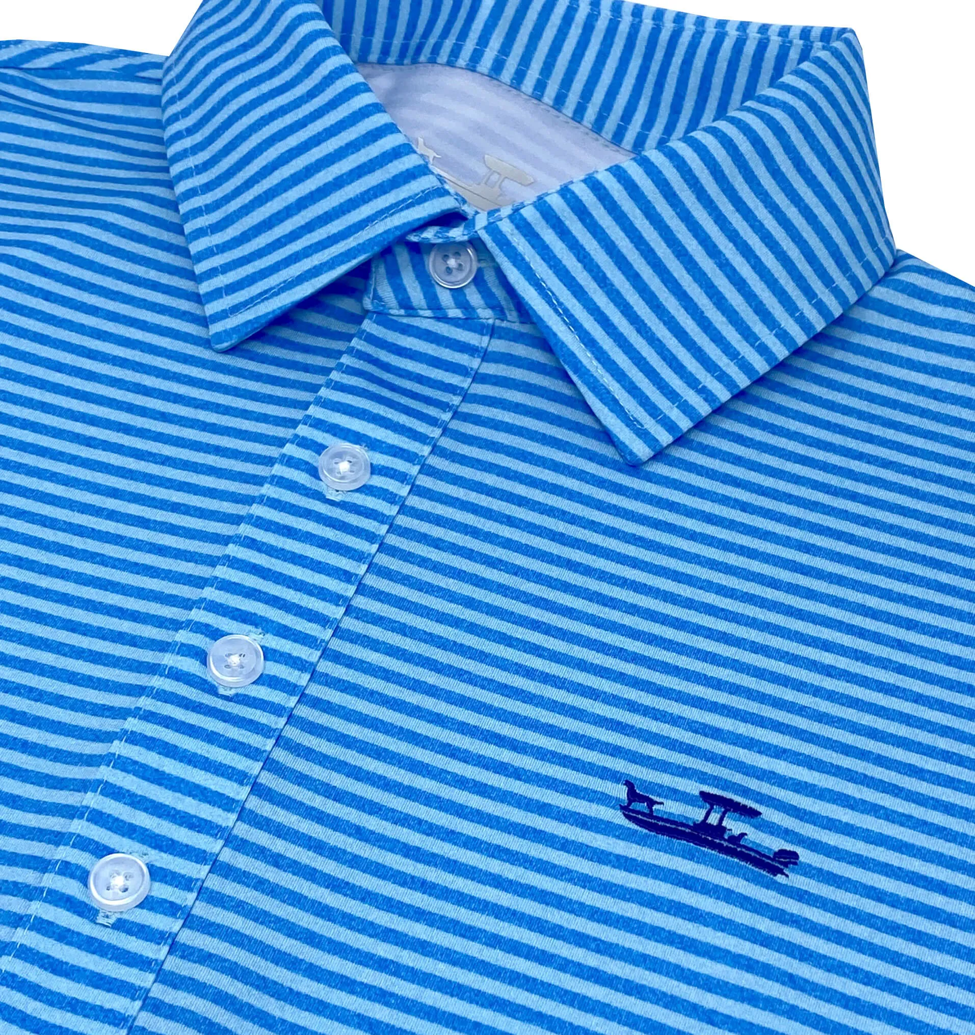 Slim Tailored Skiff Dogs: Slack Tide Polo - Blues
