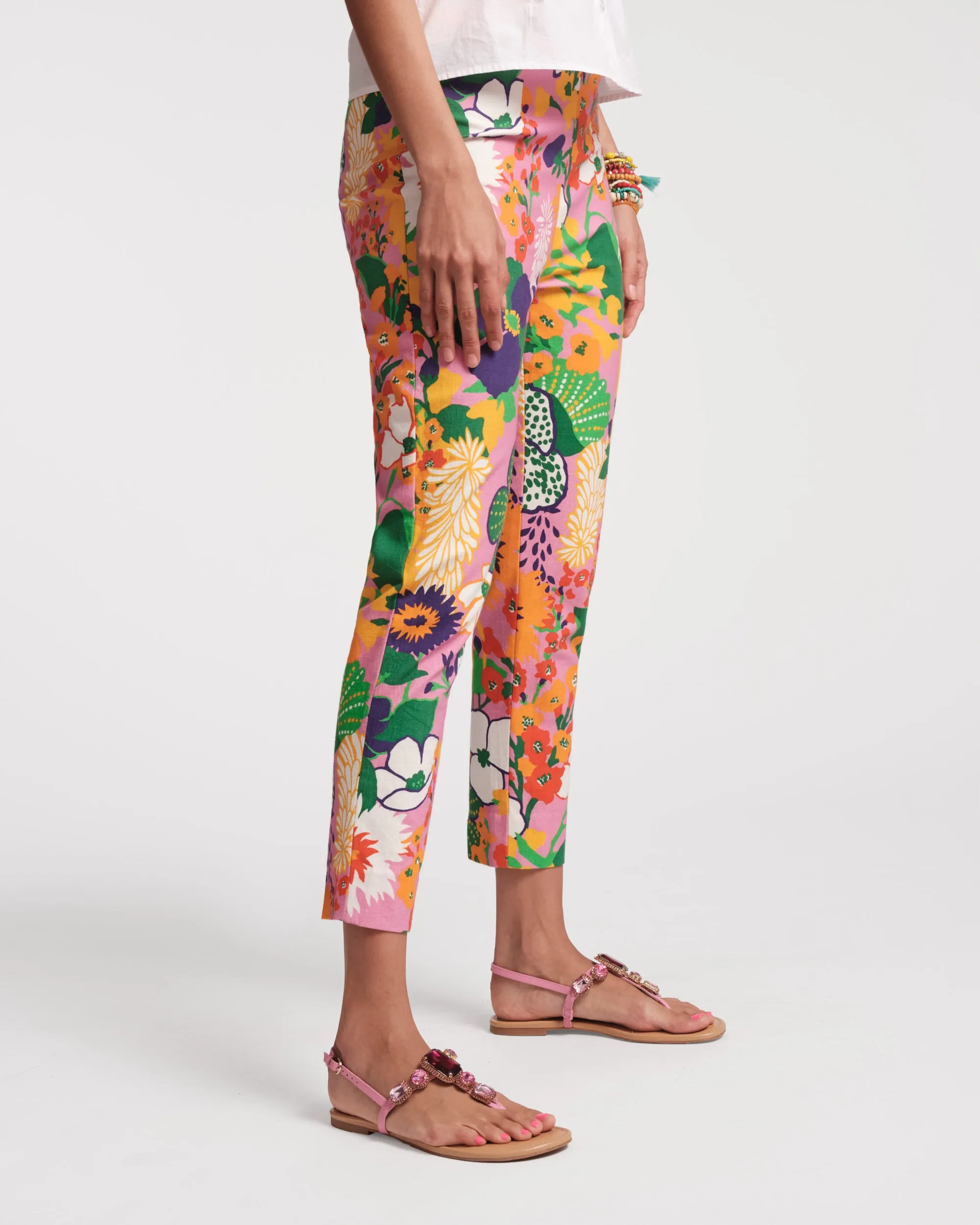 Office Wear Lucy Cigarette Pant - Botanical Bash