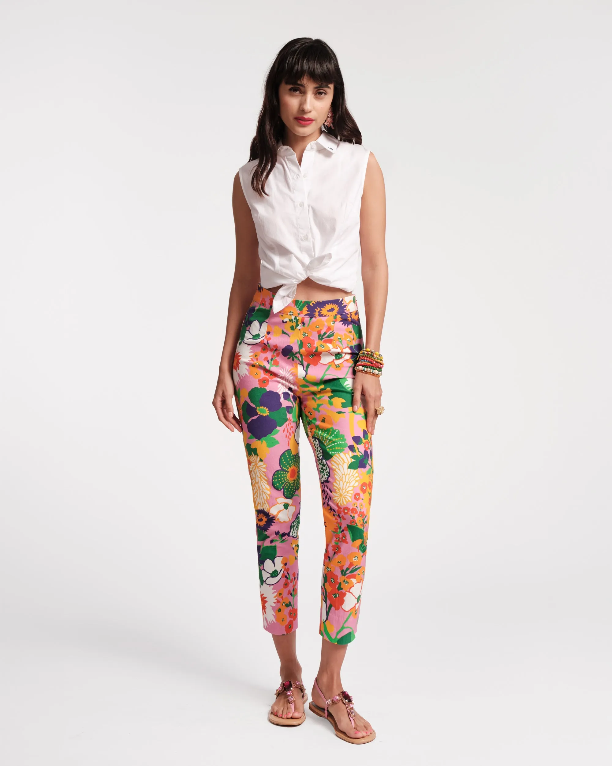 Office Wear Lucy Cigarette Pant - Botanical Bash