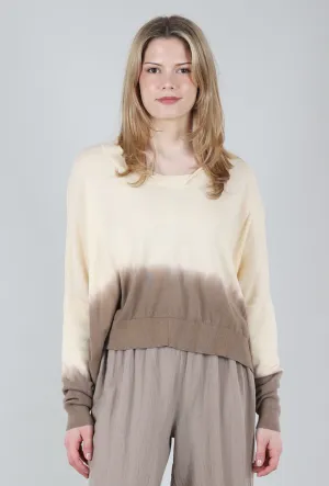 Ombre Crop Sweater, Butter/Fawn Comfort-focused sweater