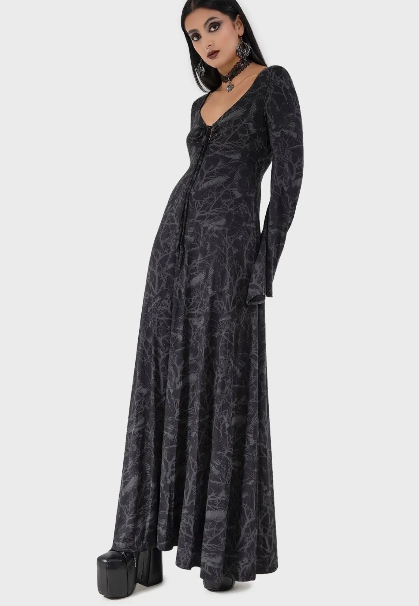 Organza Sheer Killstar - Raven Shade - Dress