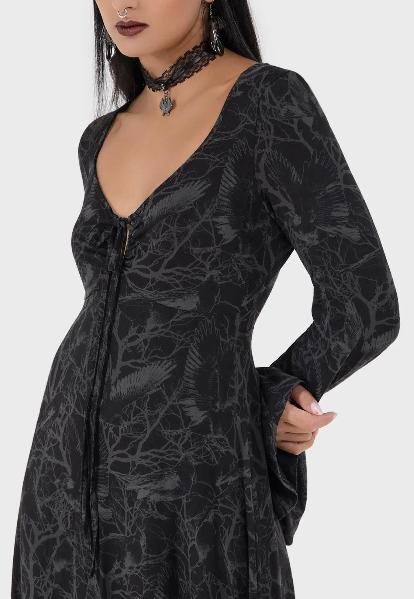 Organza Sheer Killstar - Raven Shade - Dress