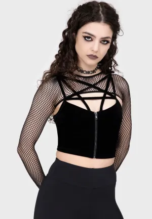 Killstar - Bite Me Fishnet - Bolero Corduroy