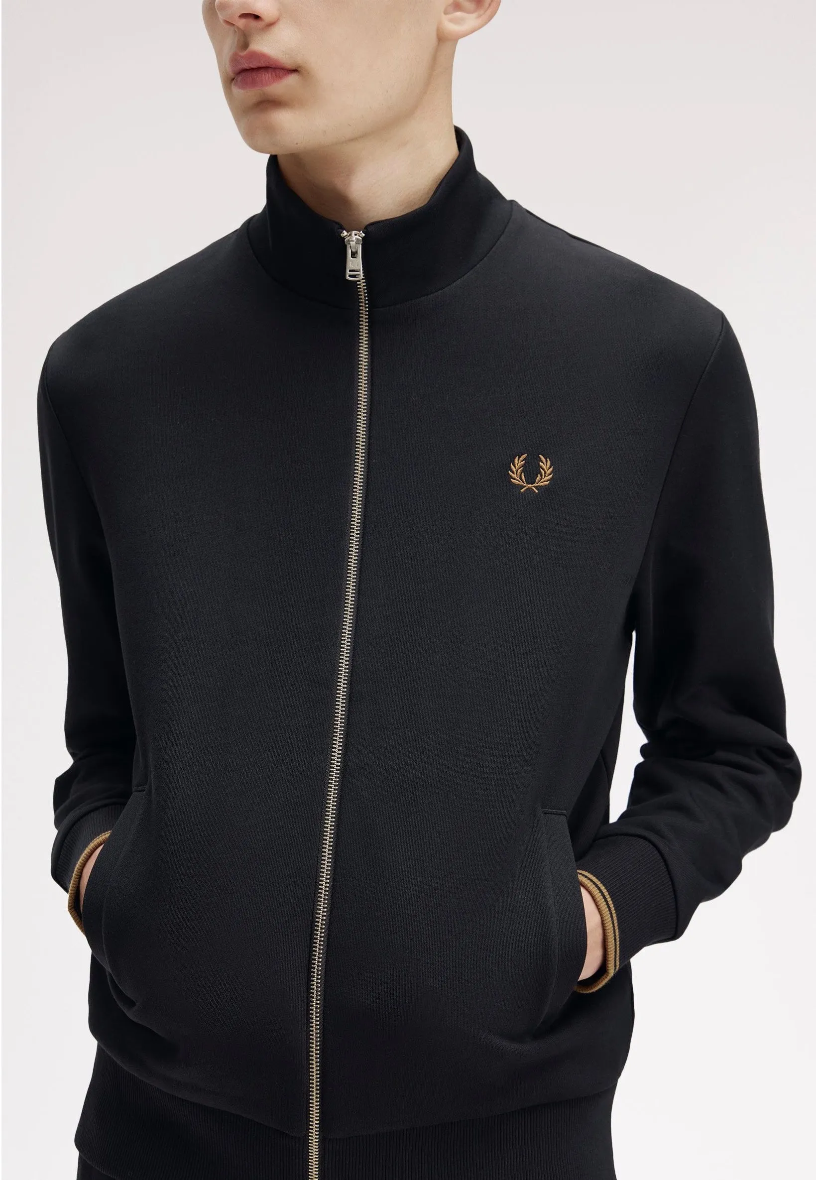 Outdoor Style Fred Perry - Zip Through Black - Track Jacket