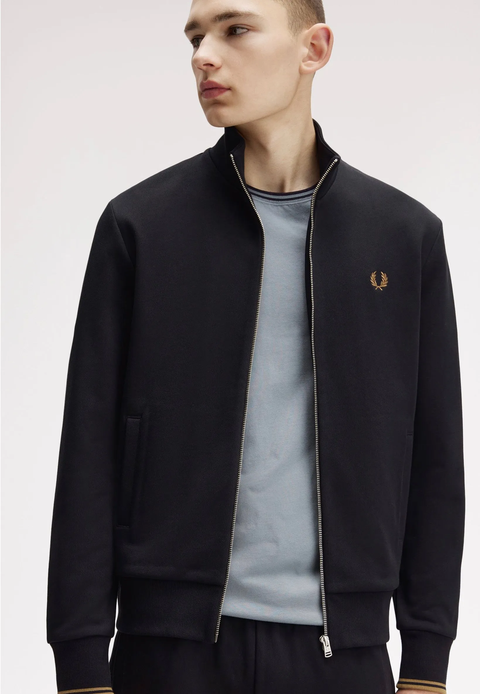 Outdoor Style Fred Perry - Zip Through Black - Track Jacket