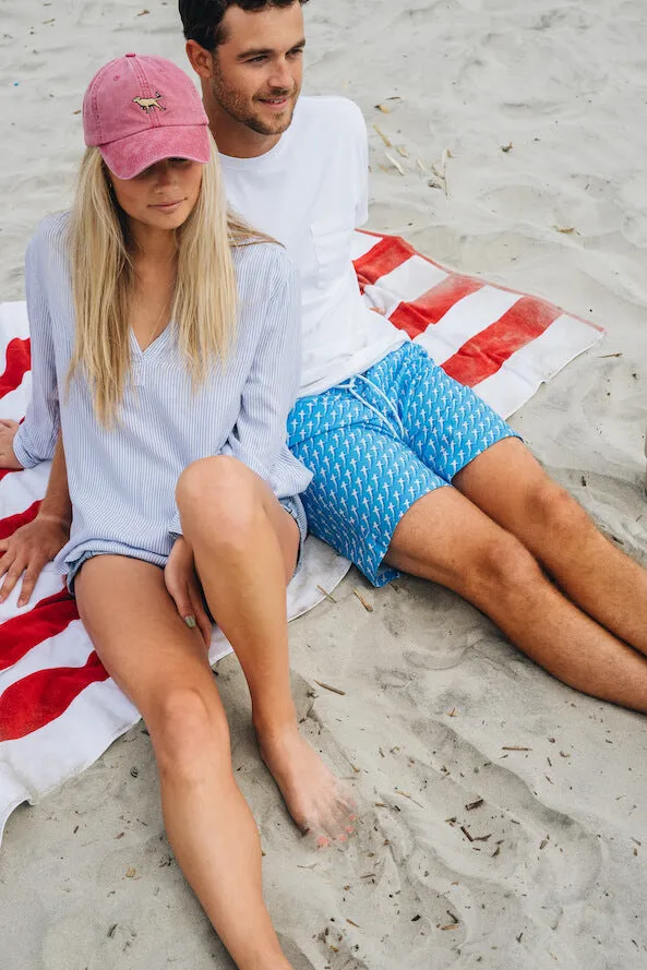 Outdoor Style Reef Shark Rally: Swim Trunks - Light Blue