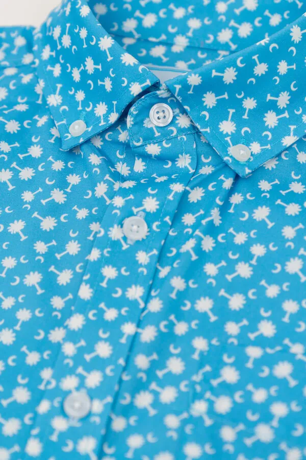 Button-Down Collar Easy wear button-up Palmetto Moon: Weekender - Blue