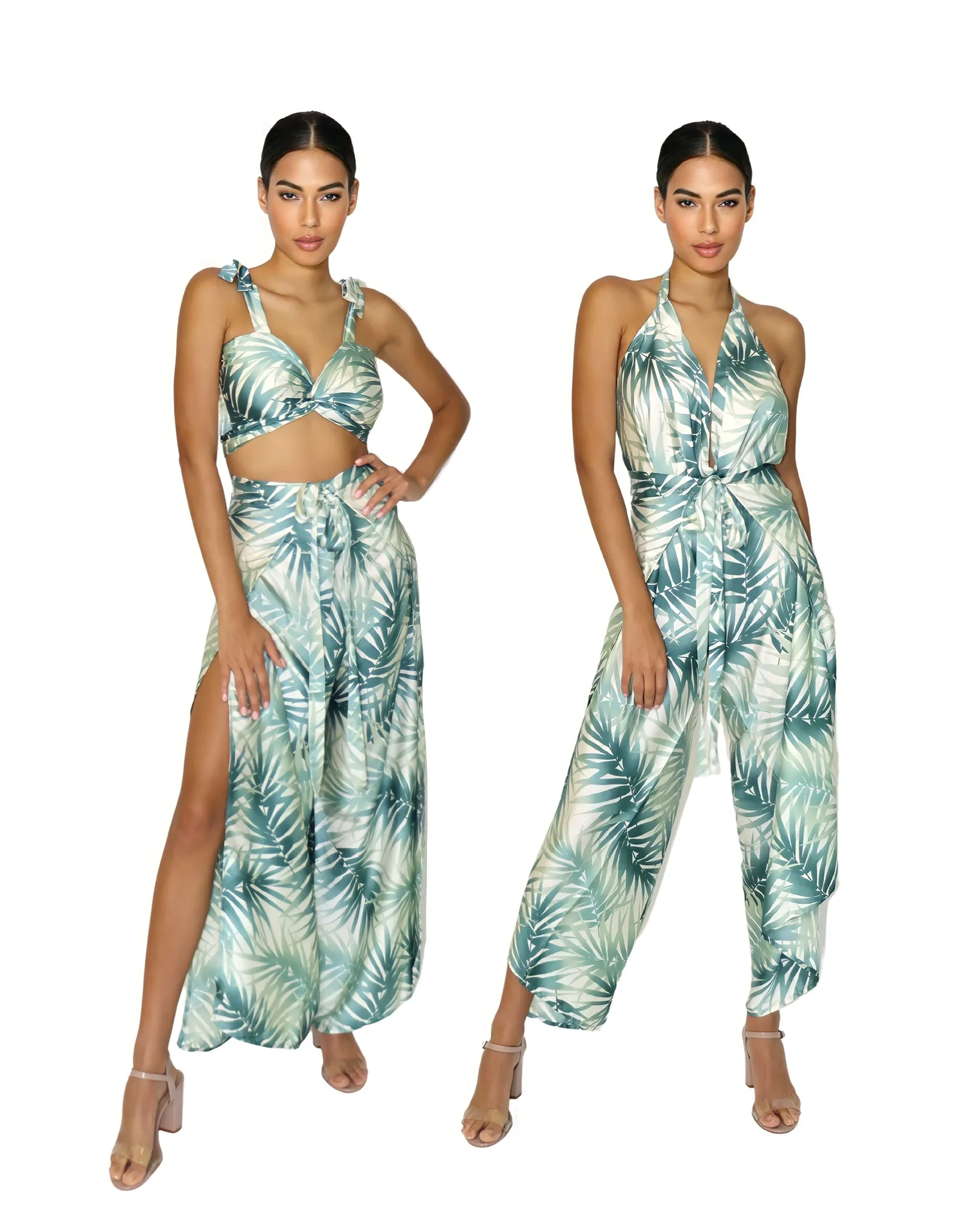 Paradise Green_model1 Des:Model is 57 DD cup and wears size XS-S and US 0