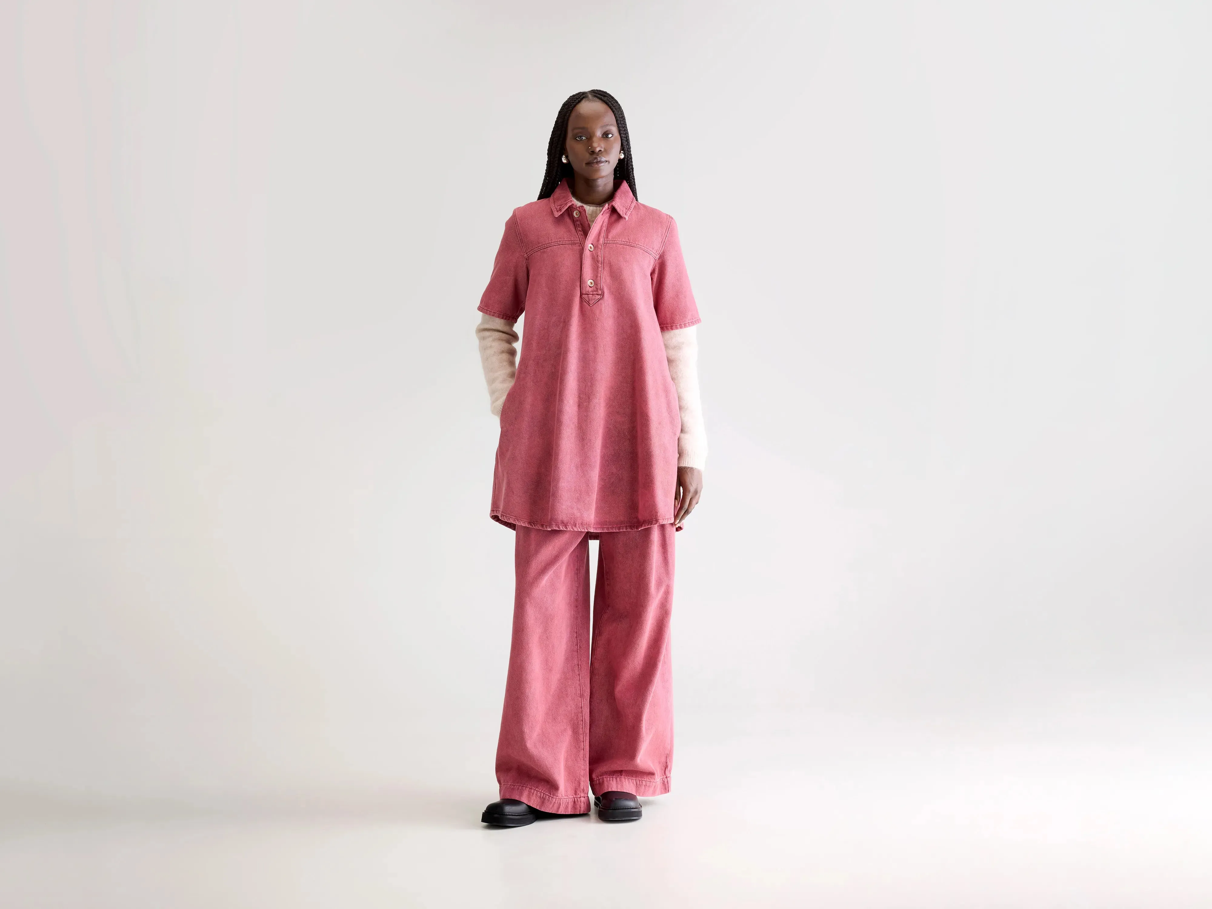 Paprika denim dress (252 / W / WINE STONE) Tailored Fit Cotton-Blend