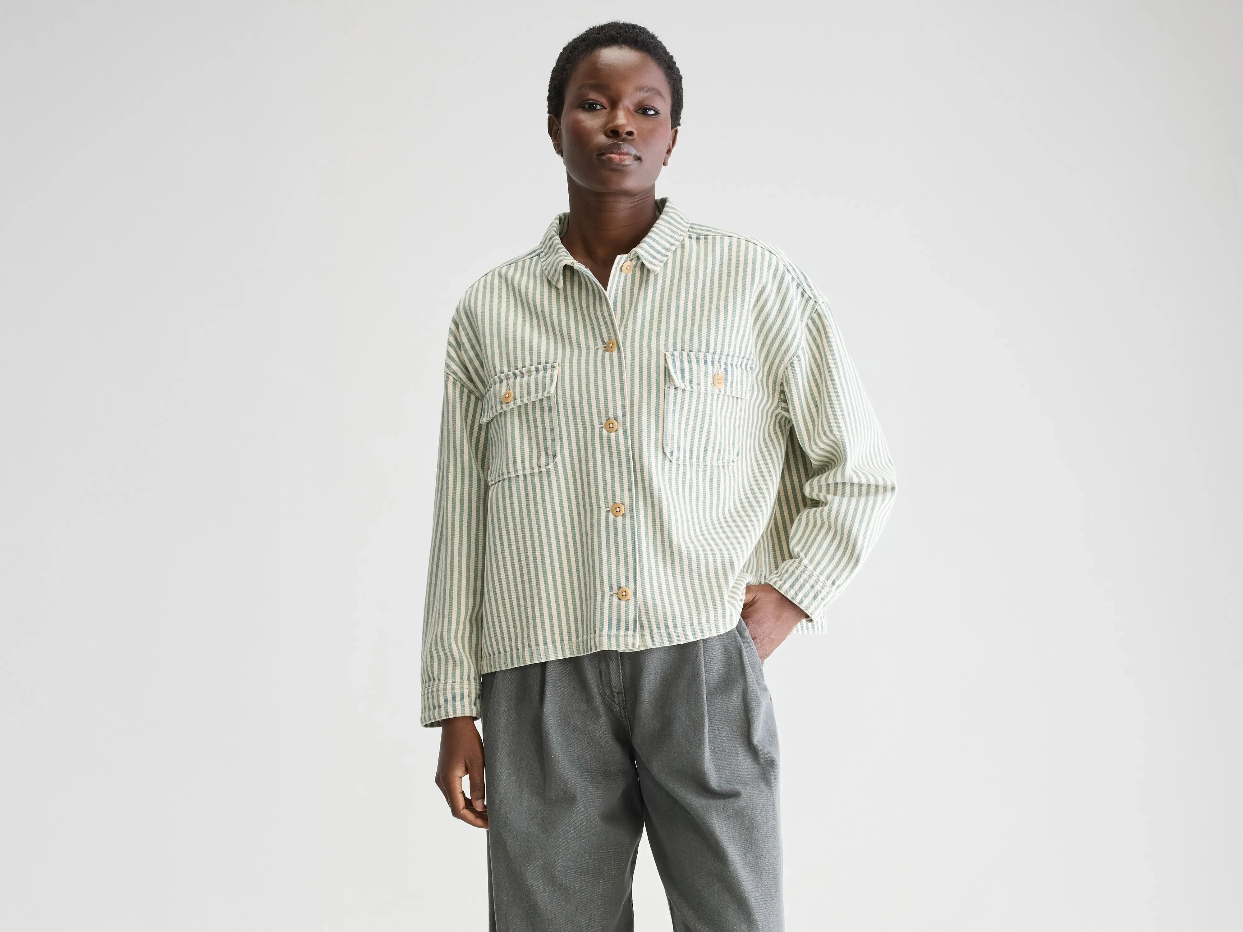 Heat Guard Autumn Ready Parrish striped overshirt (251 / W / STRIPE A)