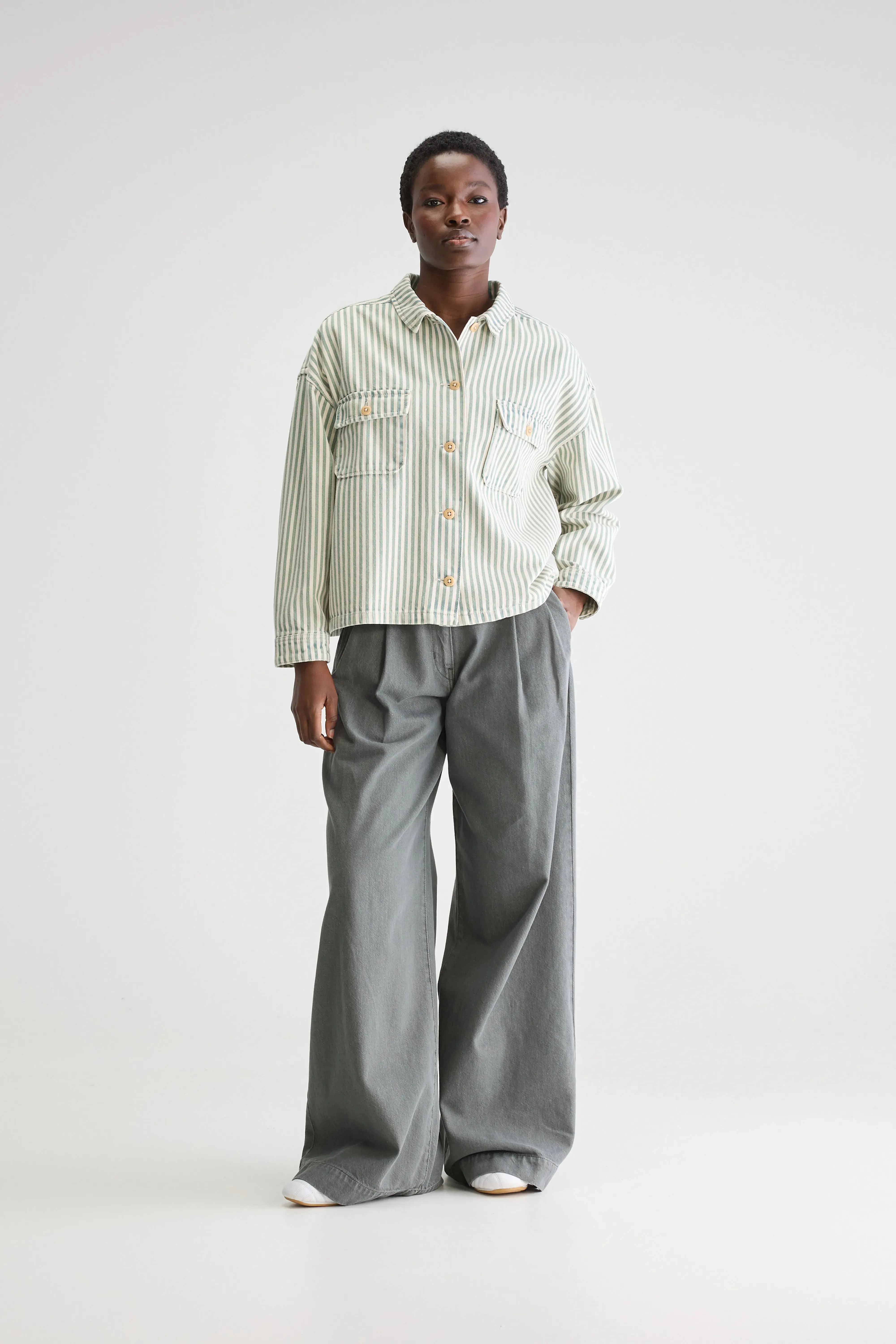 Parrish striped overshirt (251 / W / STRIPE A) Clean Lines