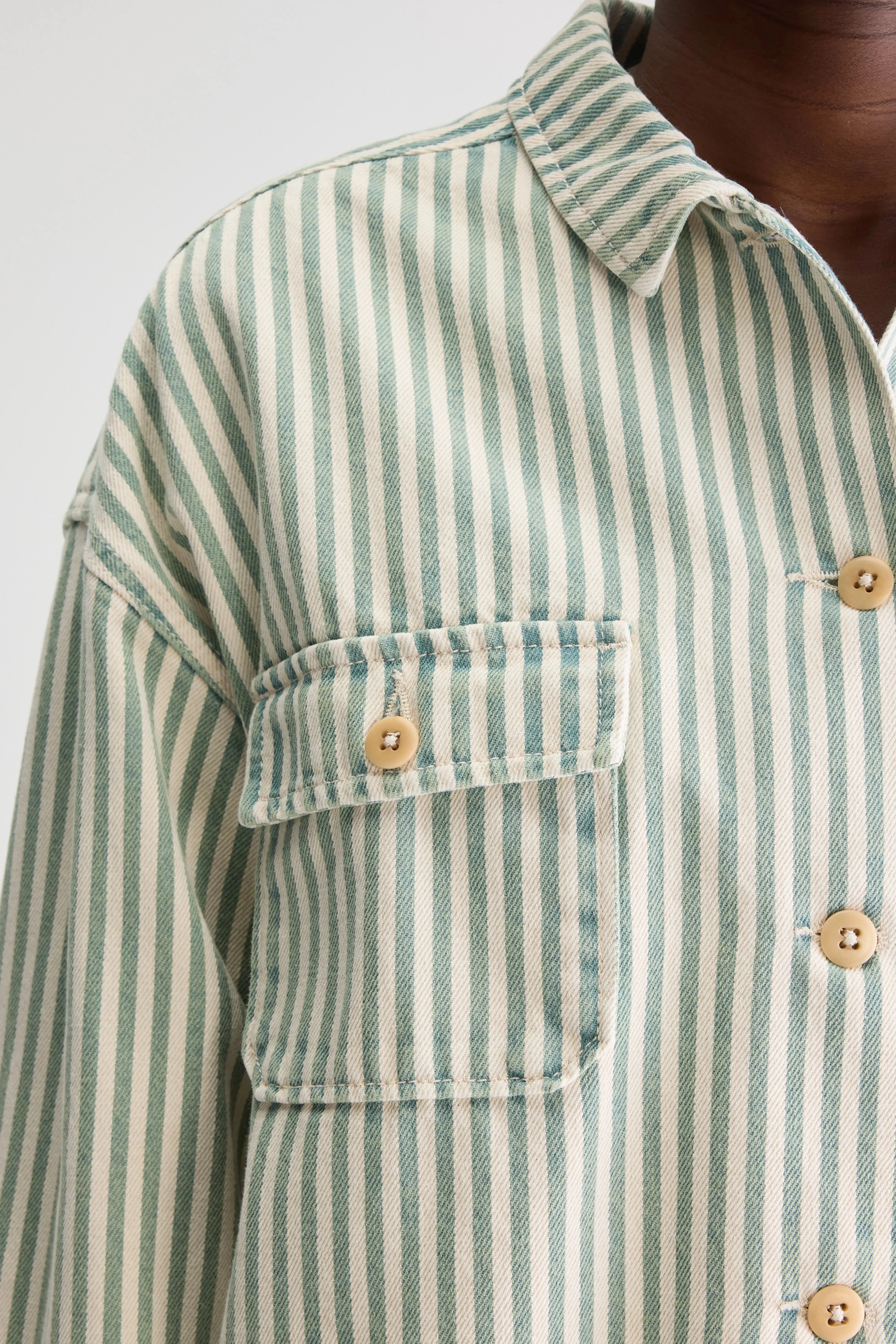 Parrish striped overshirt (251 / W / STRIPE A) Clean Lines