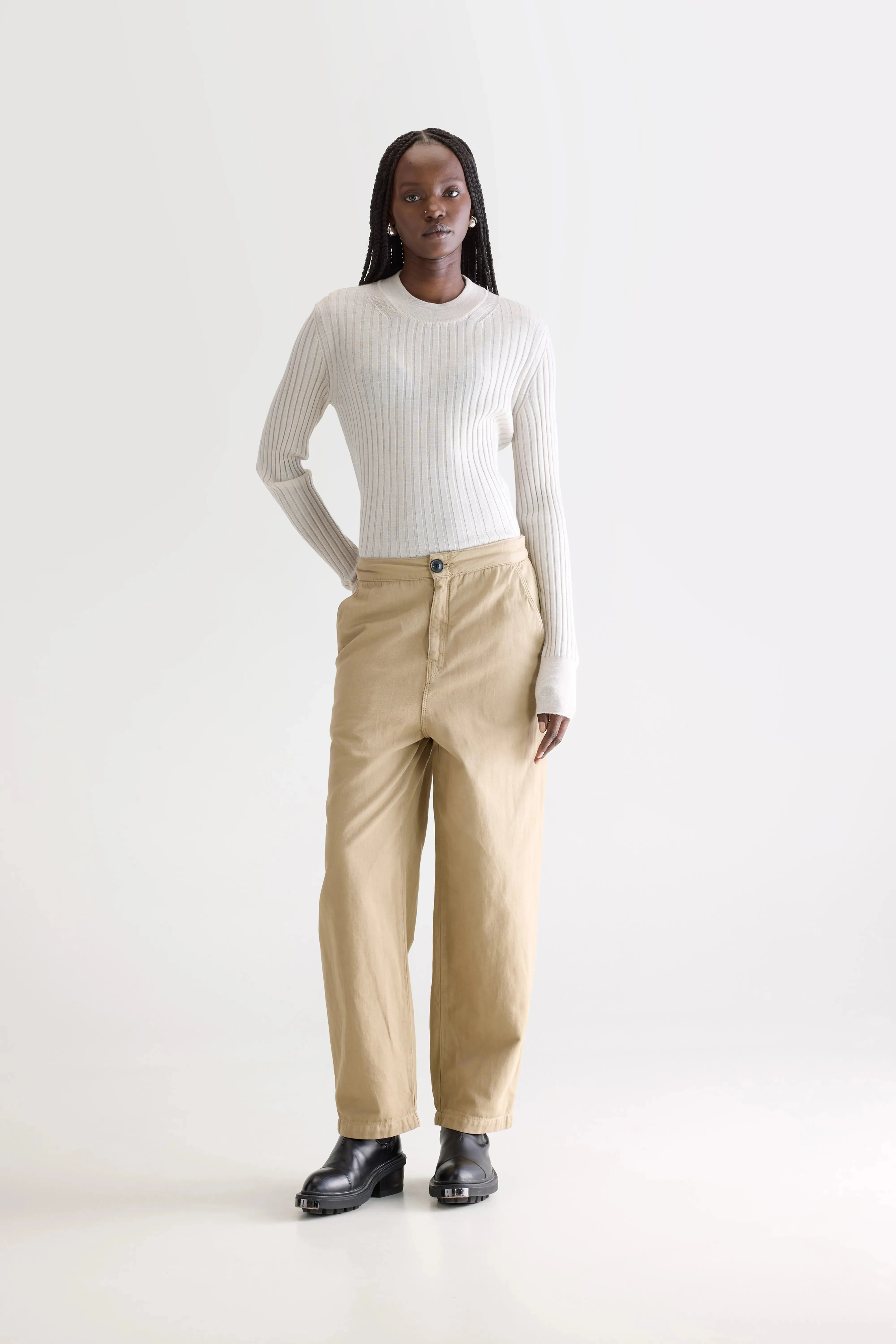 Pasop relaxed trousers (252 / W / CLAY) Premium Waist