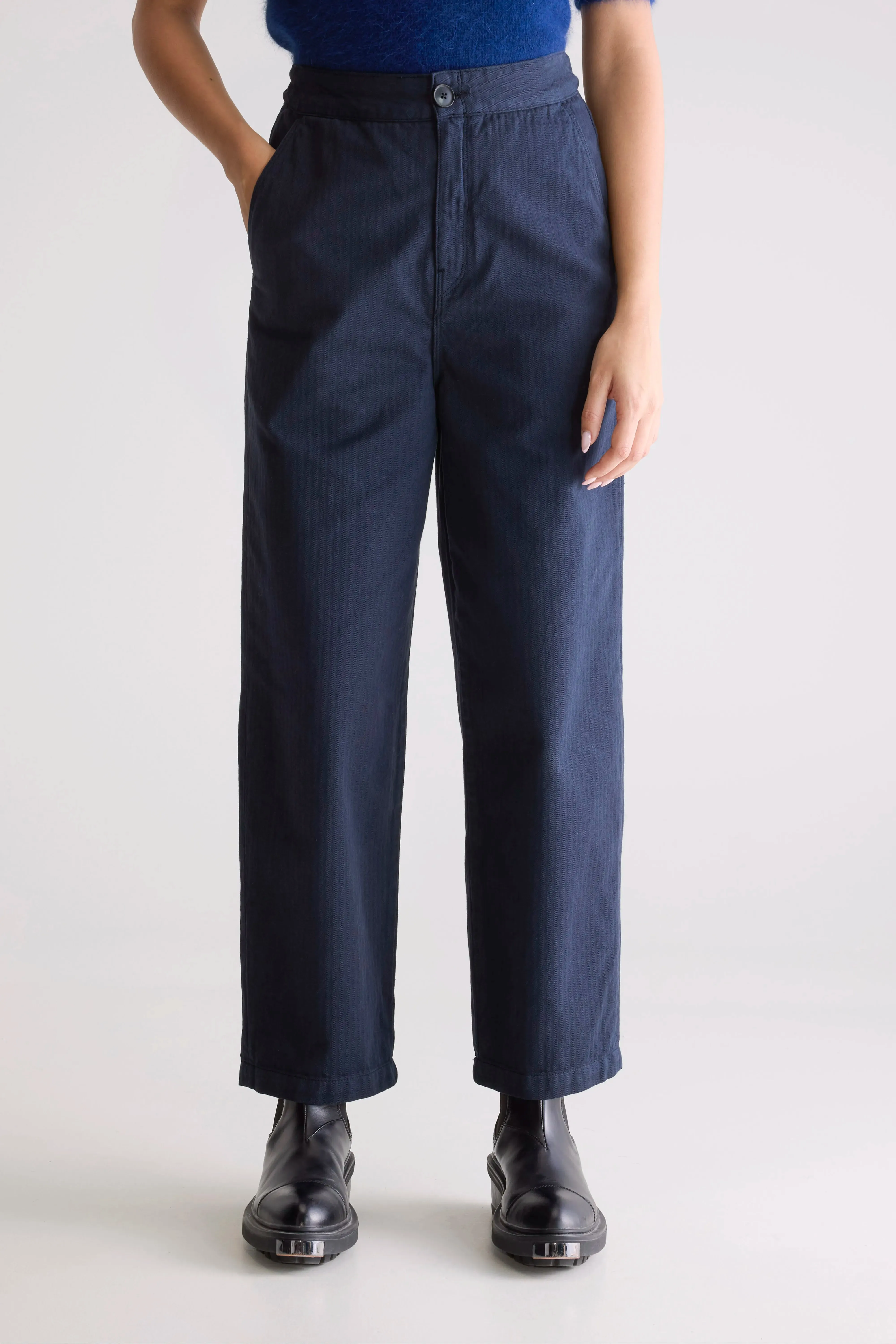 Pasop relaxed trousers (252 / W / NAVY) clean design