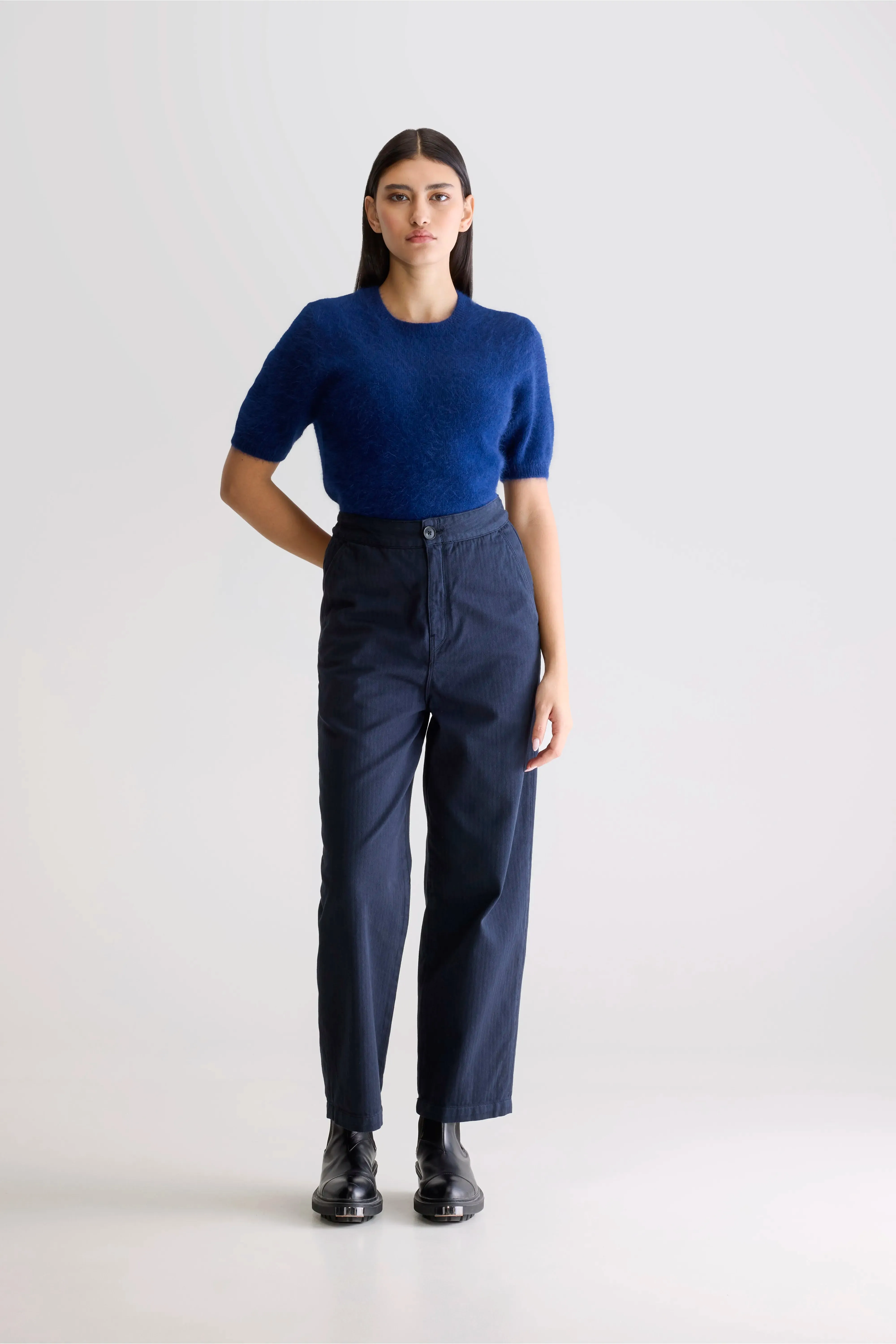 Pasop relaxed trousers (252 / W / NAVY) clean design