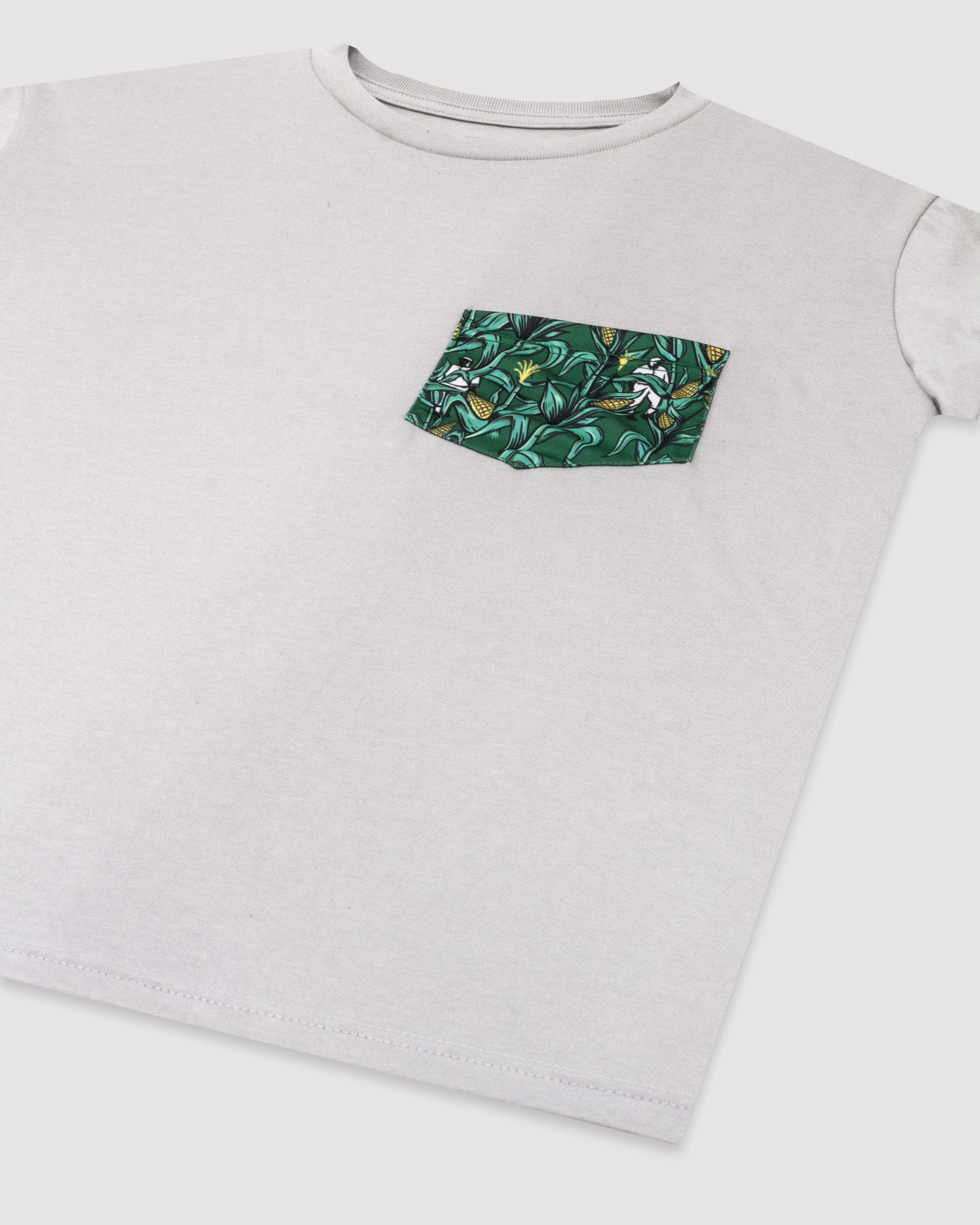 Pastel and soft Corn Field Patterned Pocket Tee