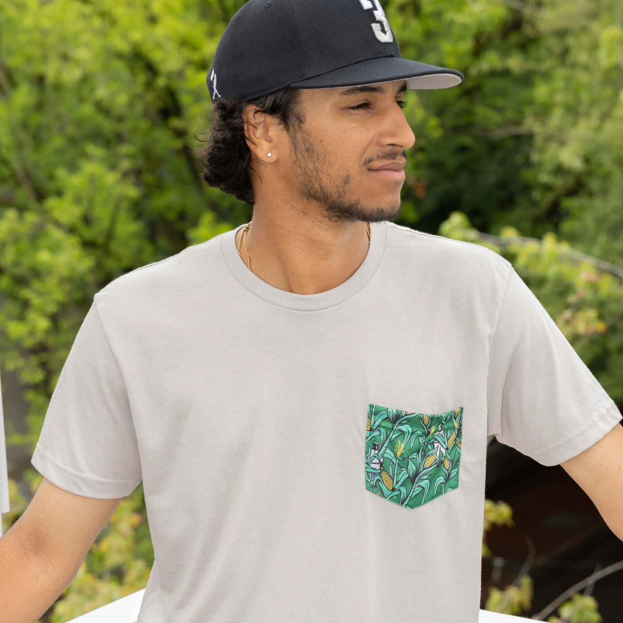 Pastel and soft Corn Field Patterned Pocket Tee