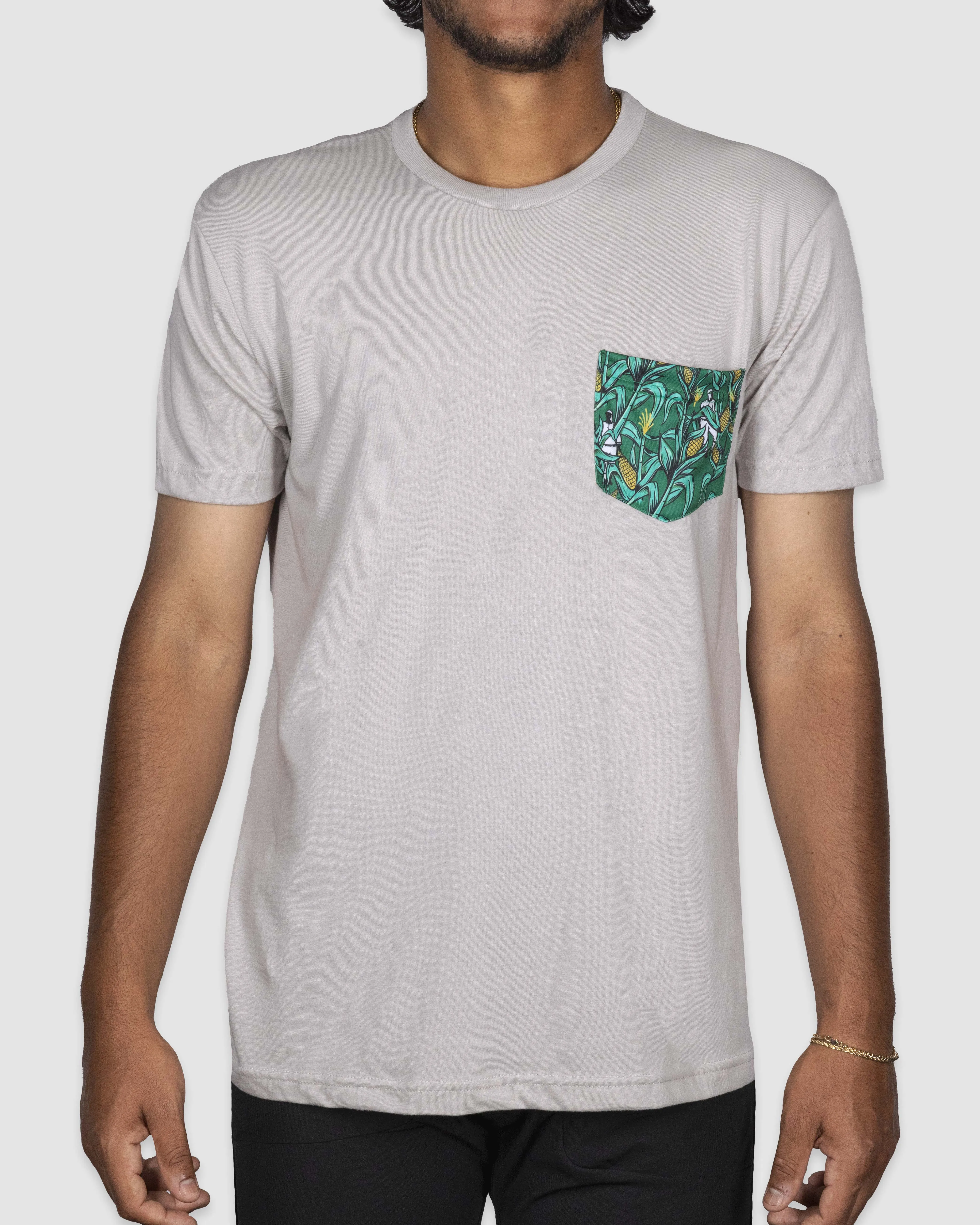 Pastel and soft Corn Field Patterned Pocket Tee