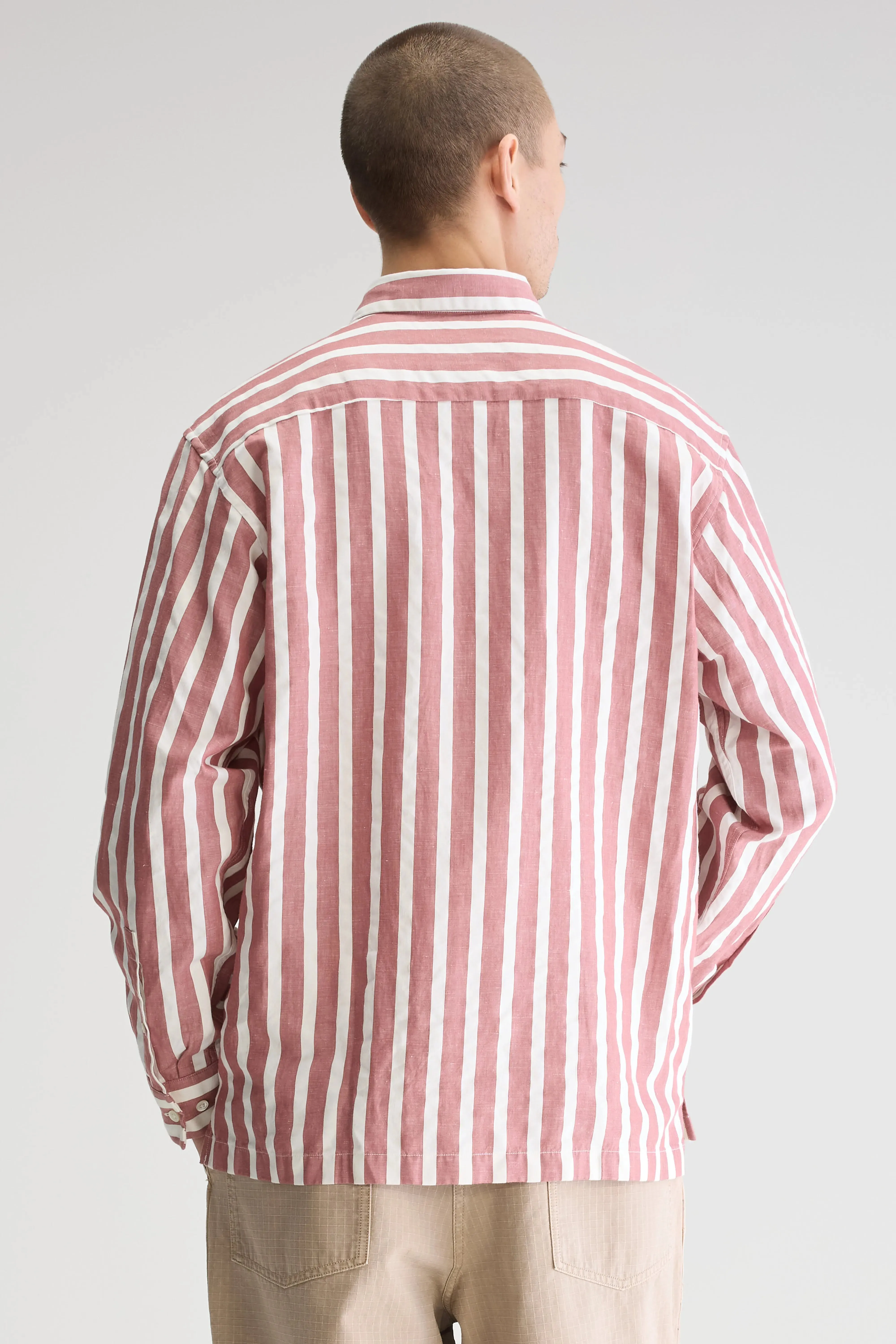 Pastel tone Flip relaxed shirt (251 / M / STRIPE A)