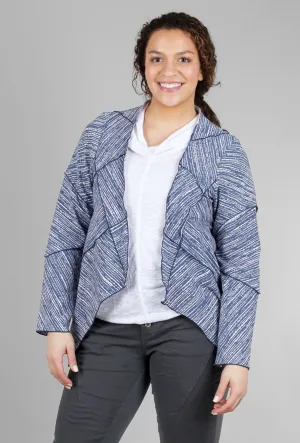 Patch Bark Print Jacket, Century Blue City Outfit