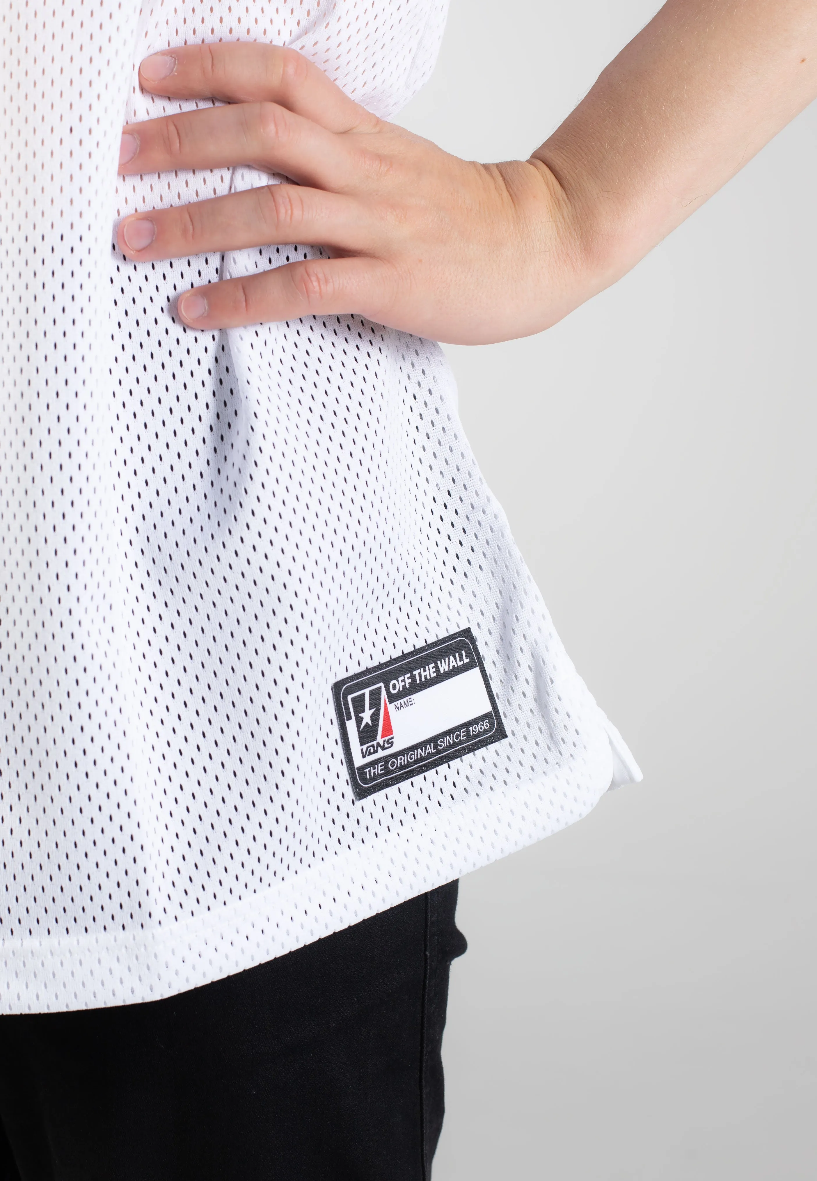 Patchwork Design Vans - Vans Arched Football Jersey White - T-Shirt