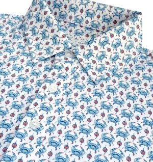 Blue Crab: Upcycled Club Polo - White Street Style
