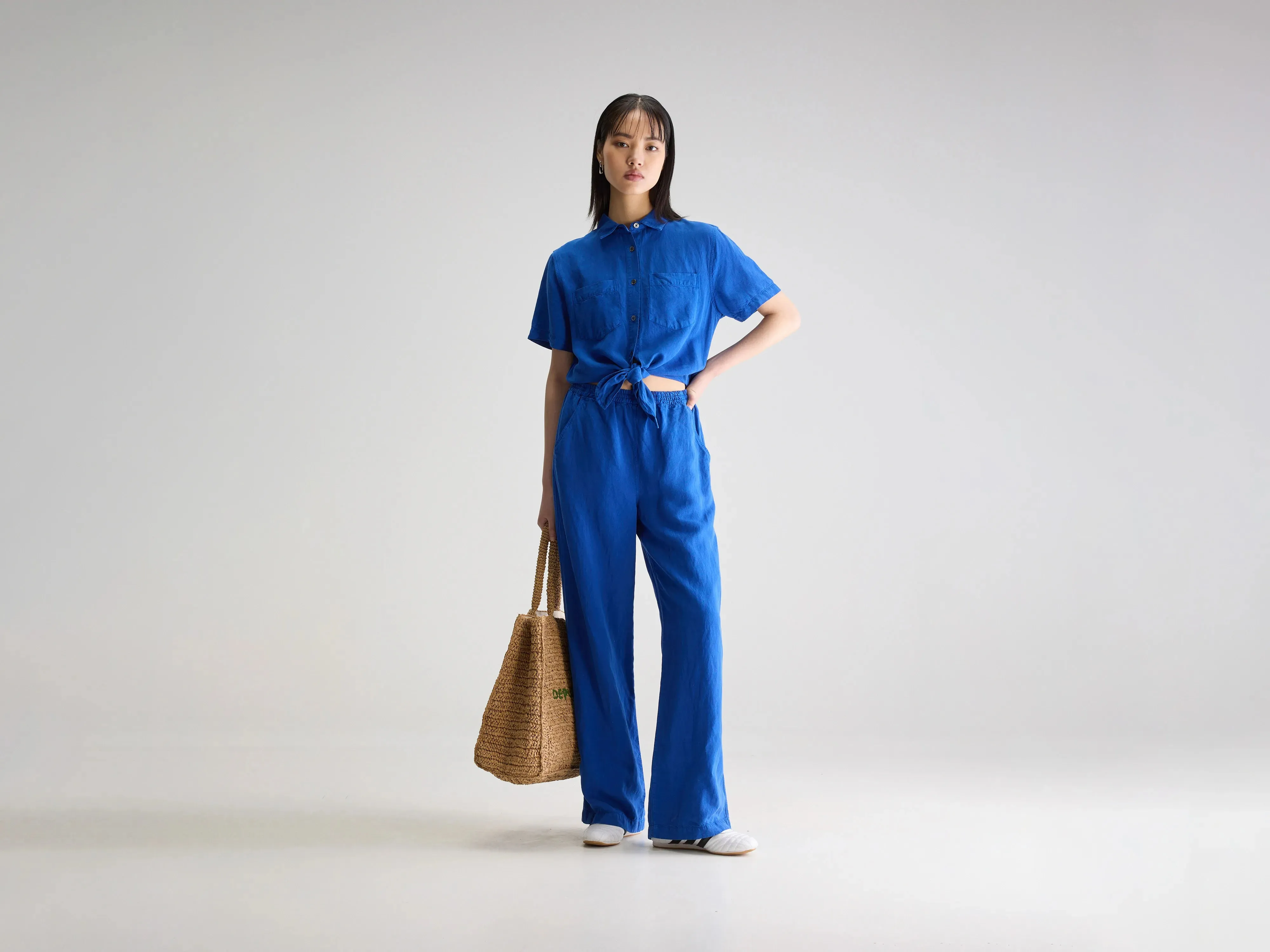 monochrome Match Quick Pedra short-sleeve jumpsuit (251 / W / LAZULI)