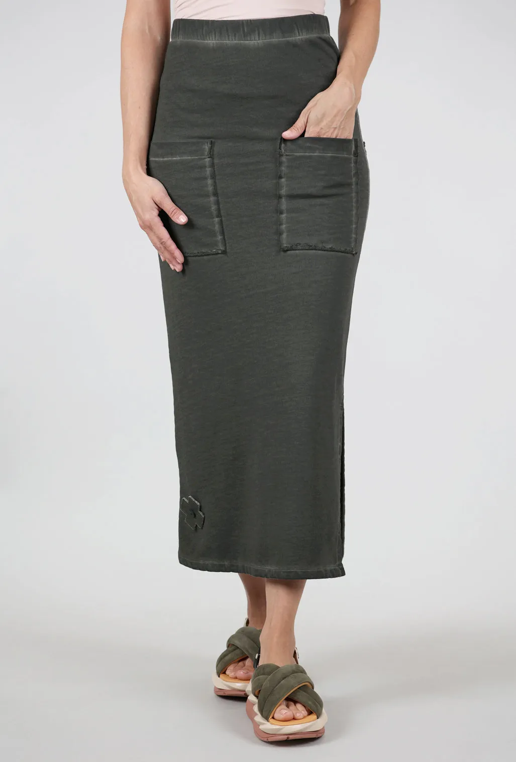 Pen Skirt, Olive Sustainable Fabric