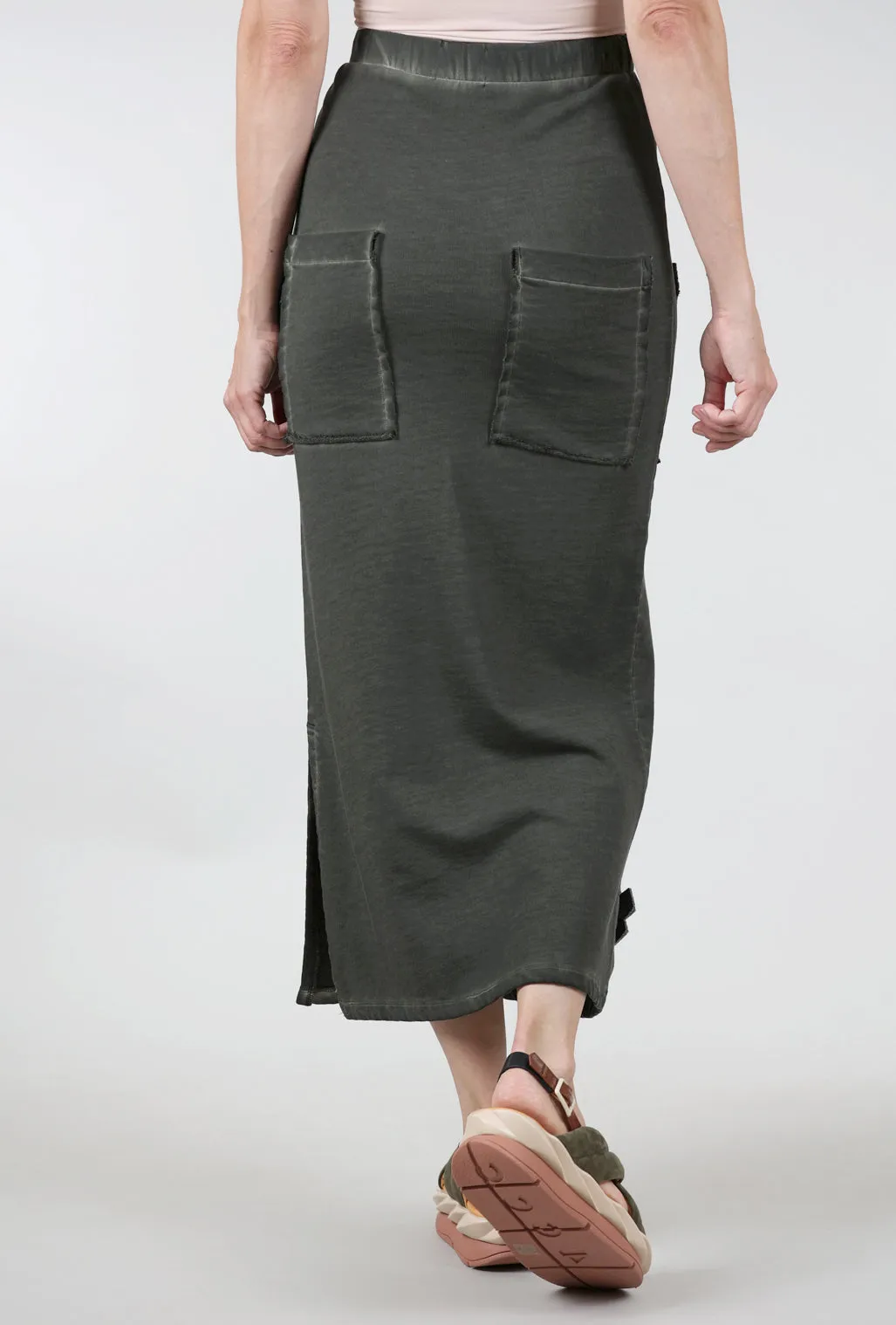 Pen Skirt, Olive Neat Drape