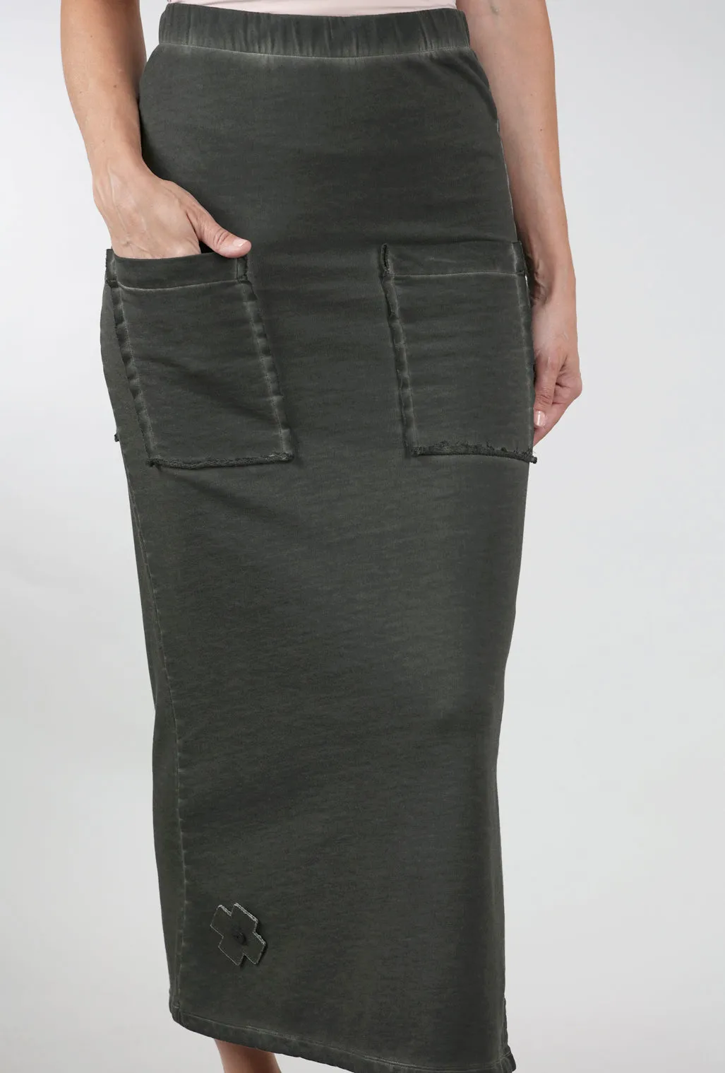 Pen Skirt, Olive Neat Drape
